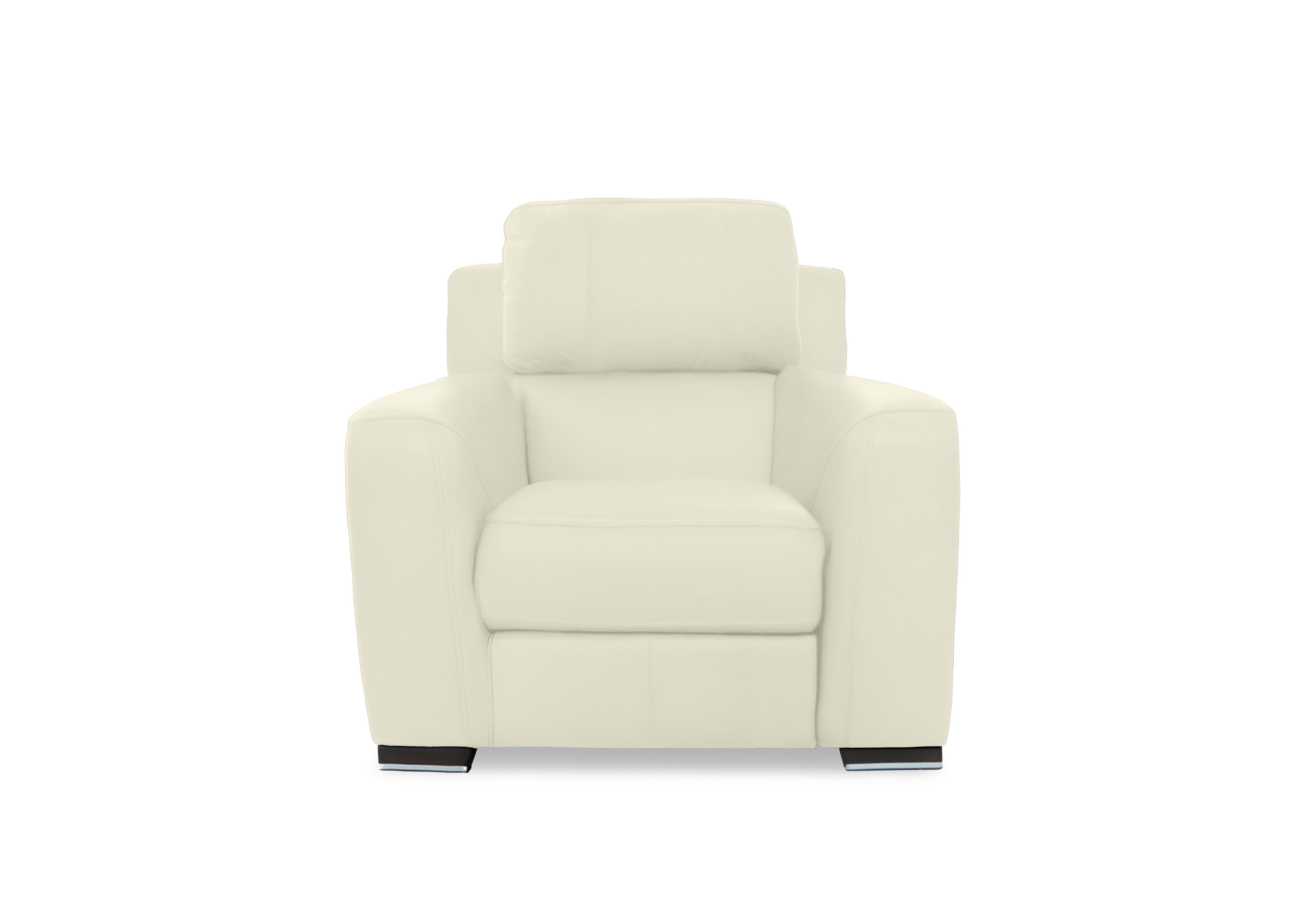 Viali Leather Chair in Tatto Soul White 4379 on Furniture Village