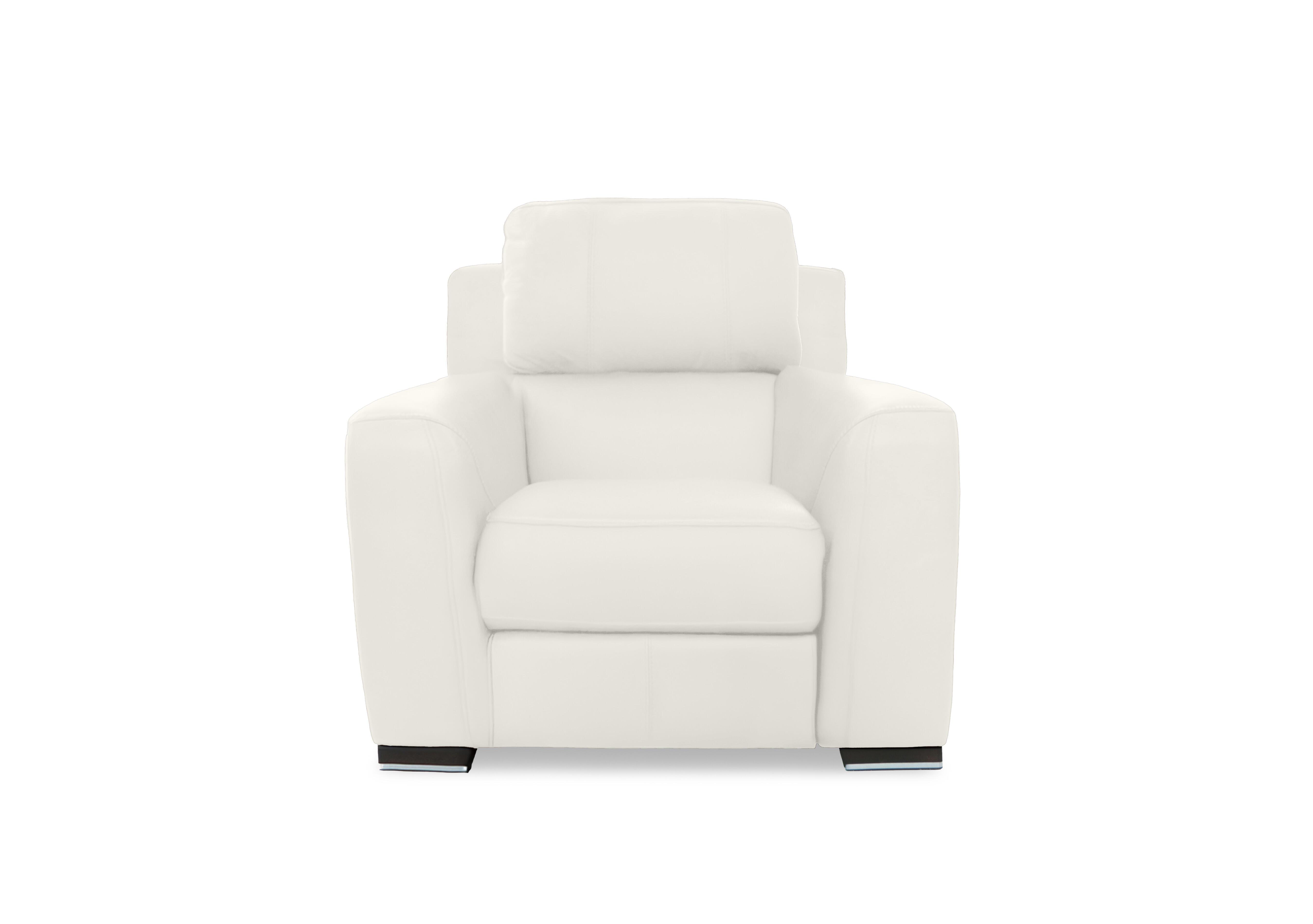 Viali Leather Chair in Tatto White 4378 on Furniture Village