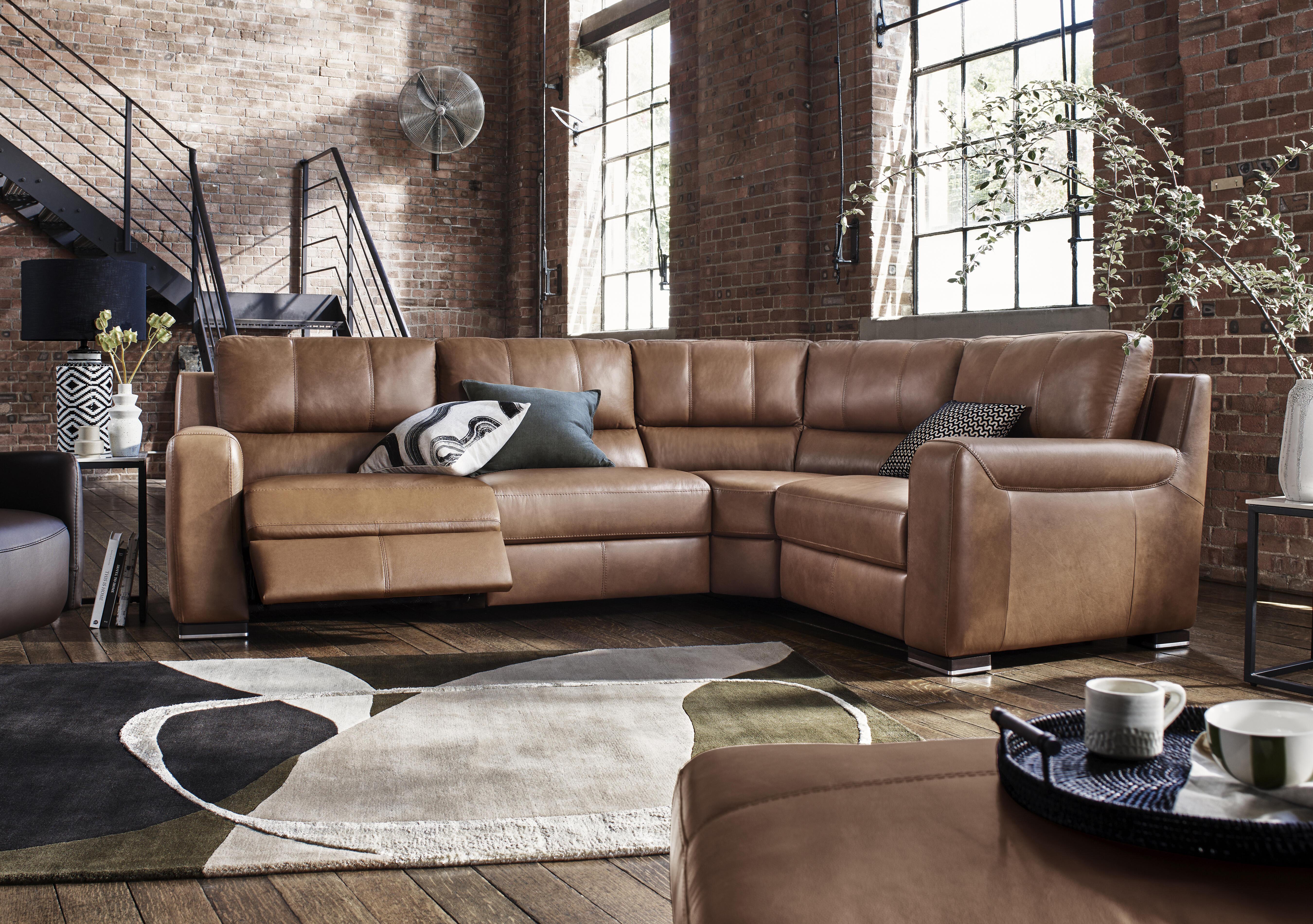 Viali Leather Corner Sofa in  on Furniture Village