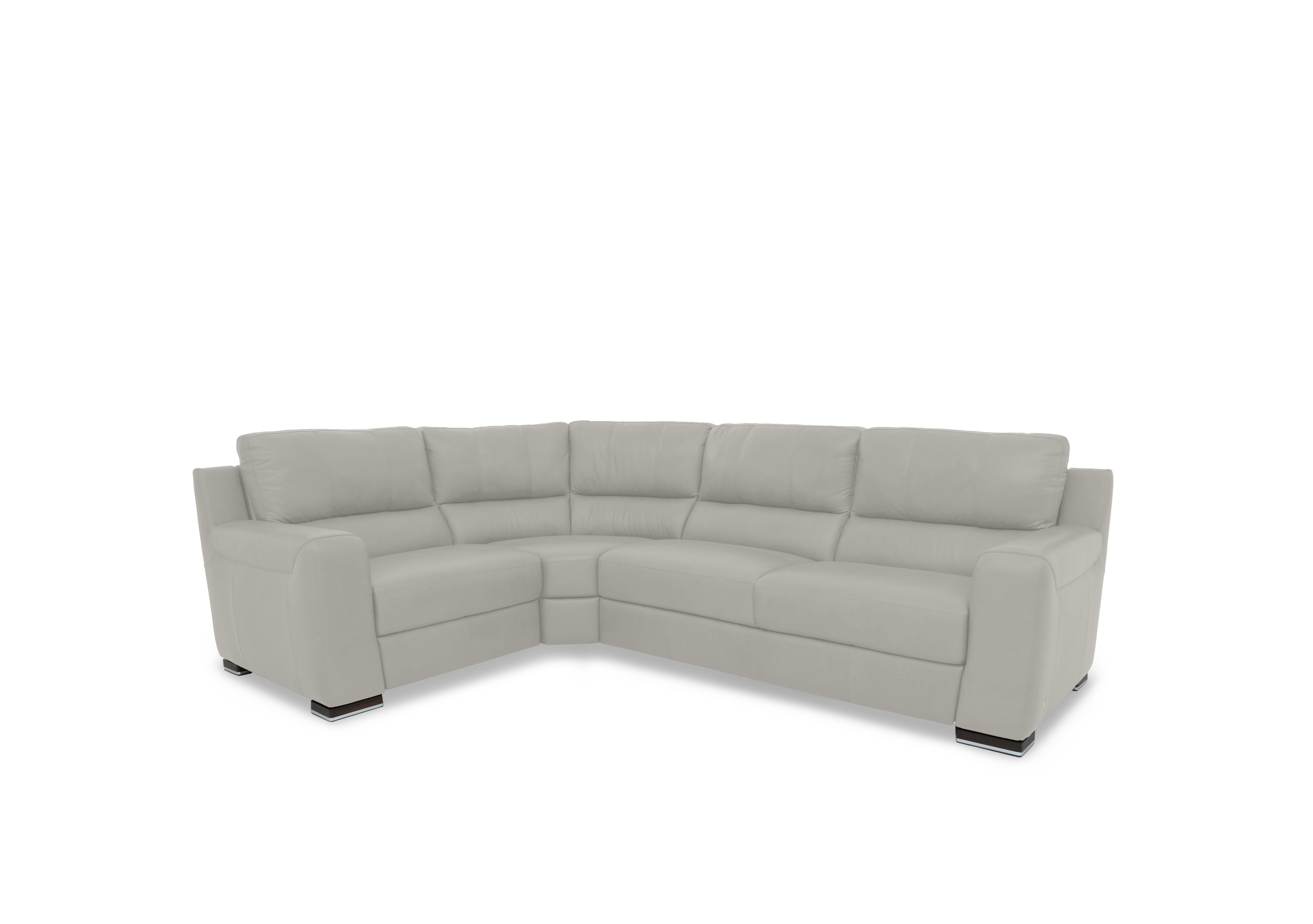 Viali Leather Corner Sofa in Cometa Turtledove 2872 on Furniture Village