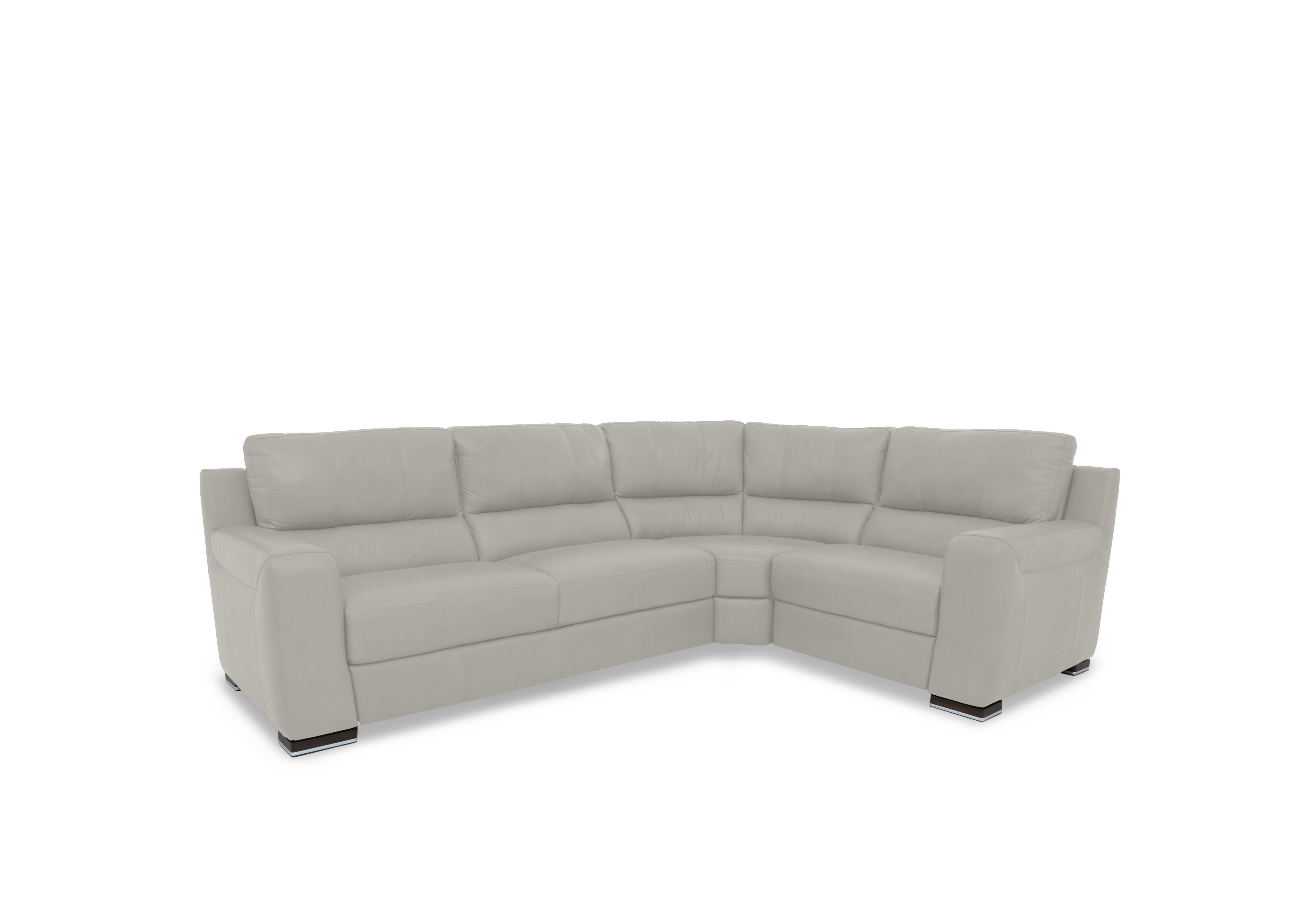 Viali Leather Corner Sofa in Cometa Turtledove 2872 on Furniture Village