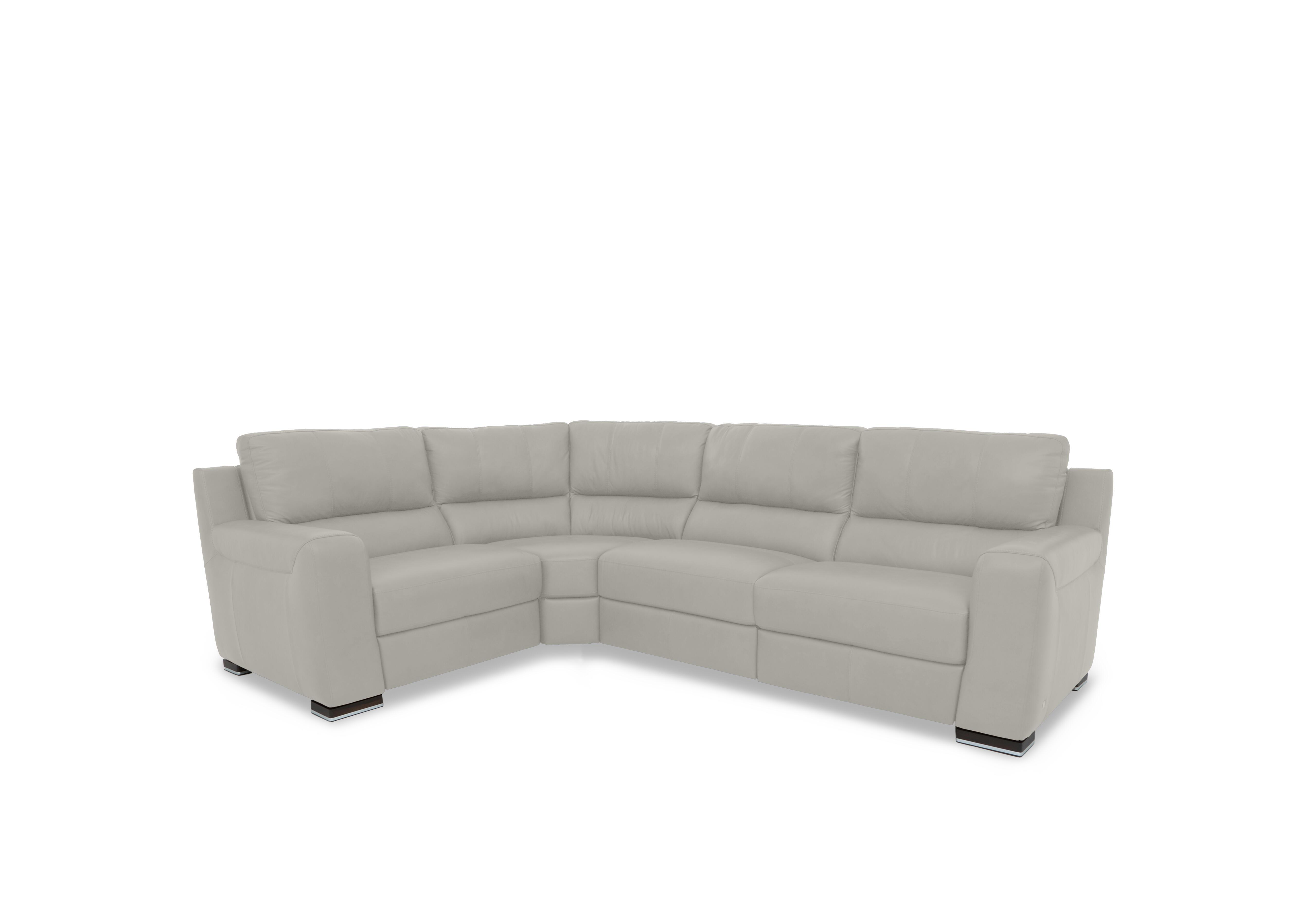 Viali Leather Corner Sofa in Cometa Turtledove 2872 on Furniture Village