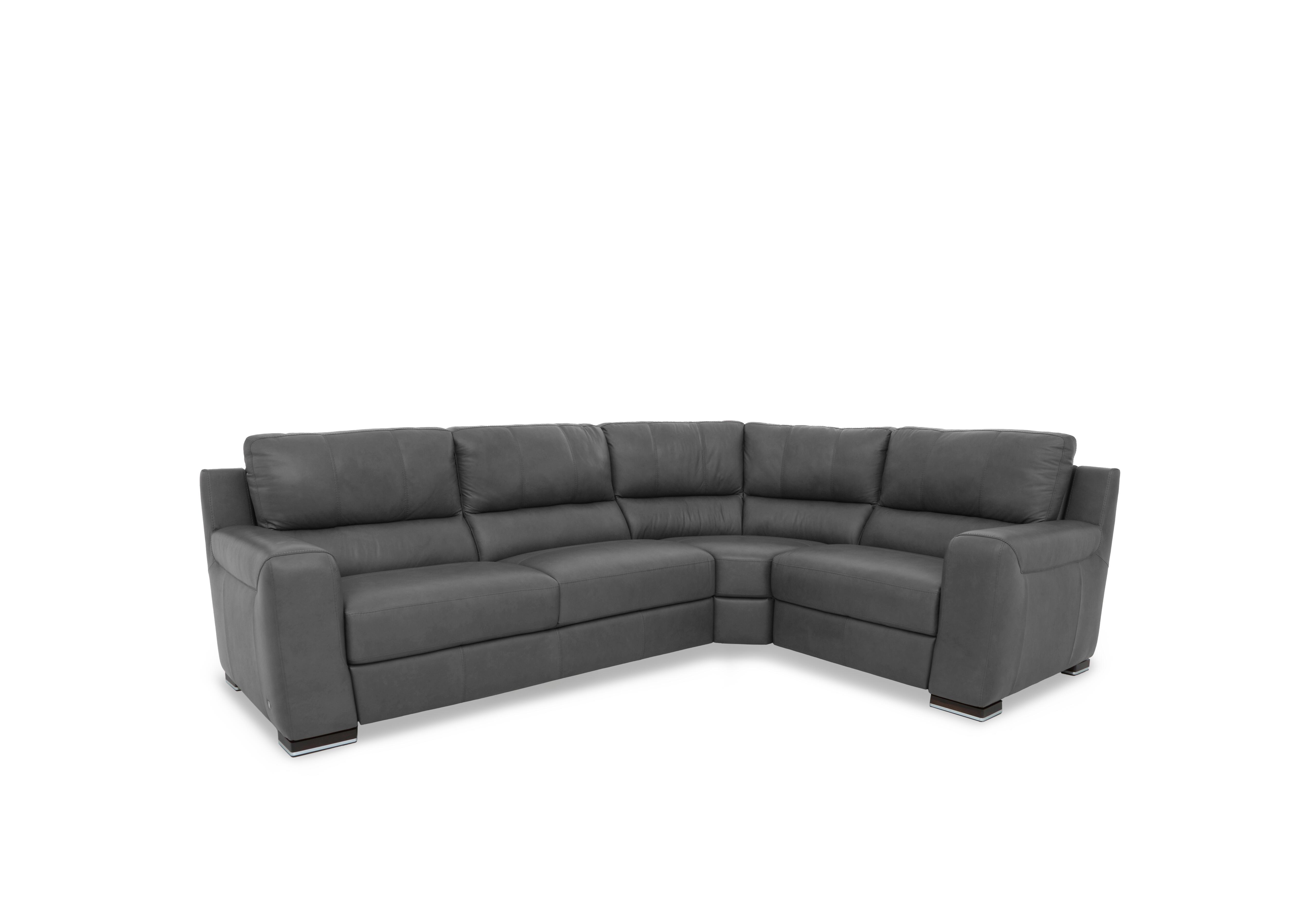 Viali Leather Corner Sofa in Tatto Dark Grey 4382 on Furniture Village