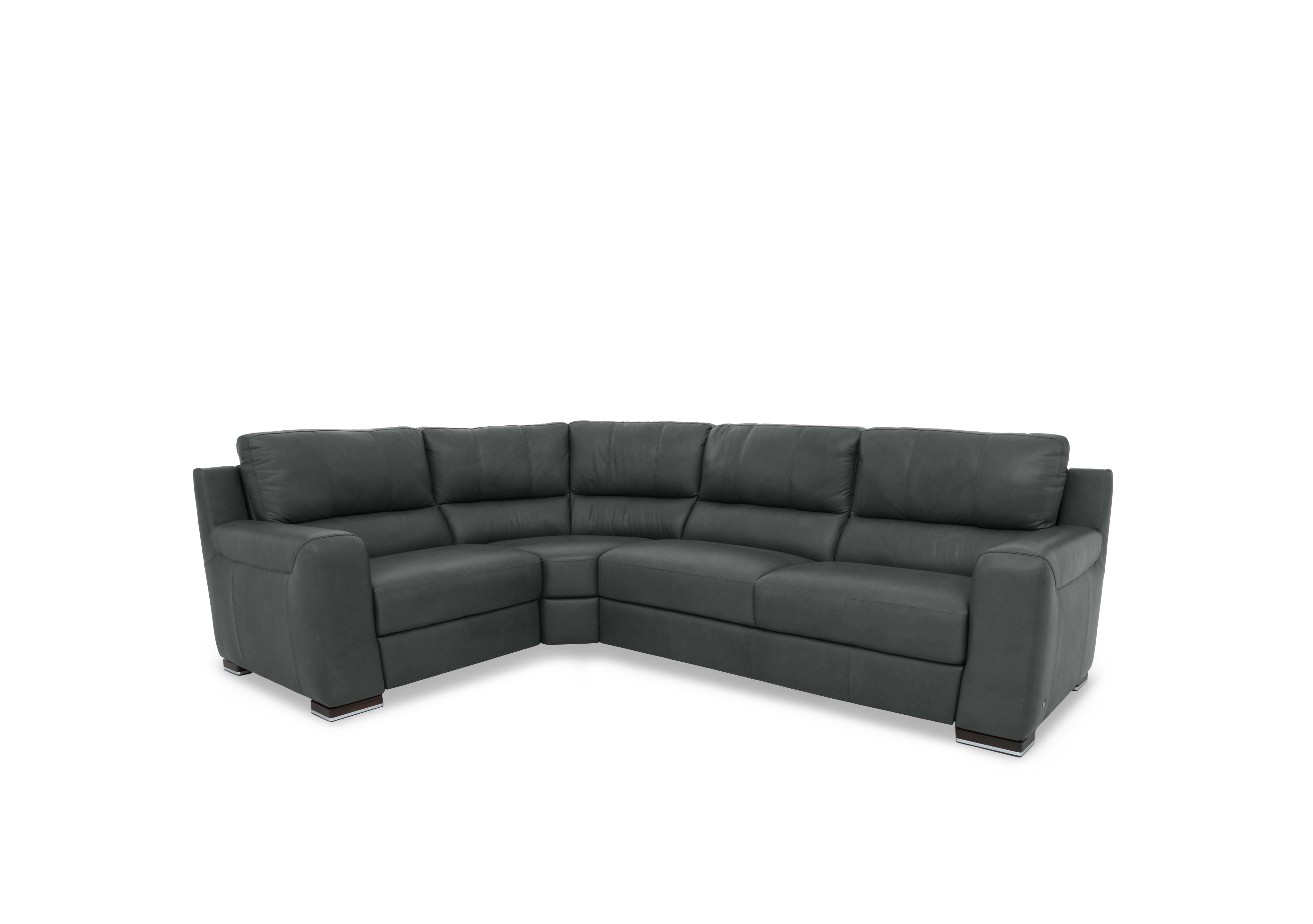 Viali Leather Corner Sofa in Tatto Grey 4370 on Furniture Village