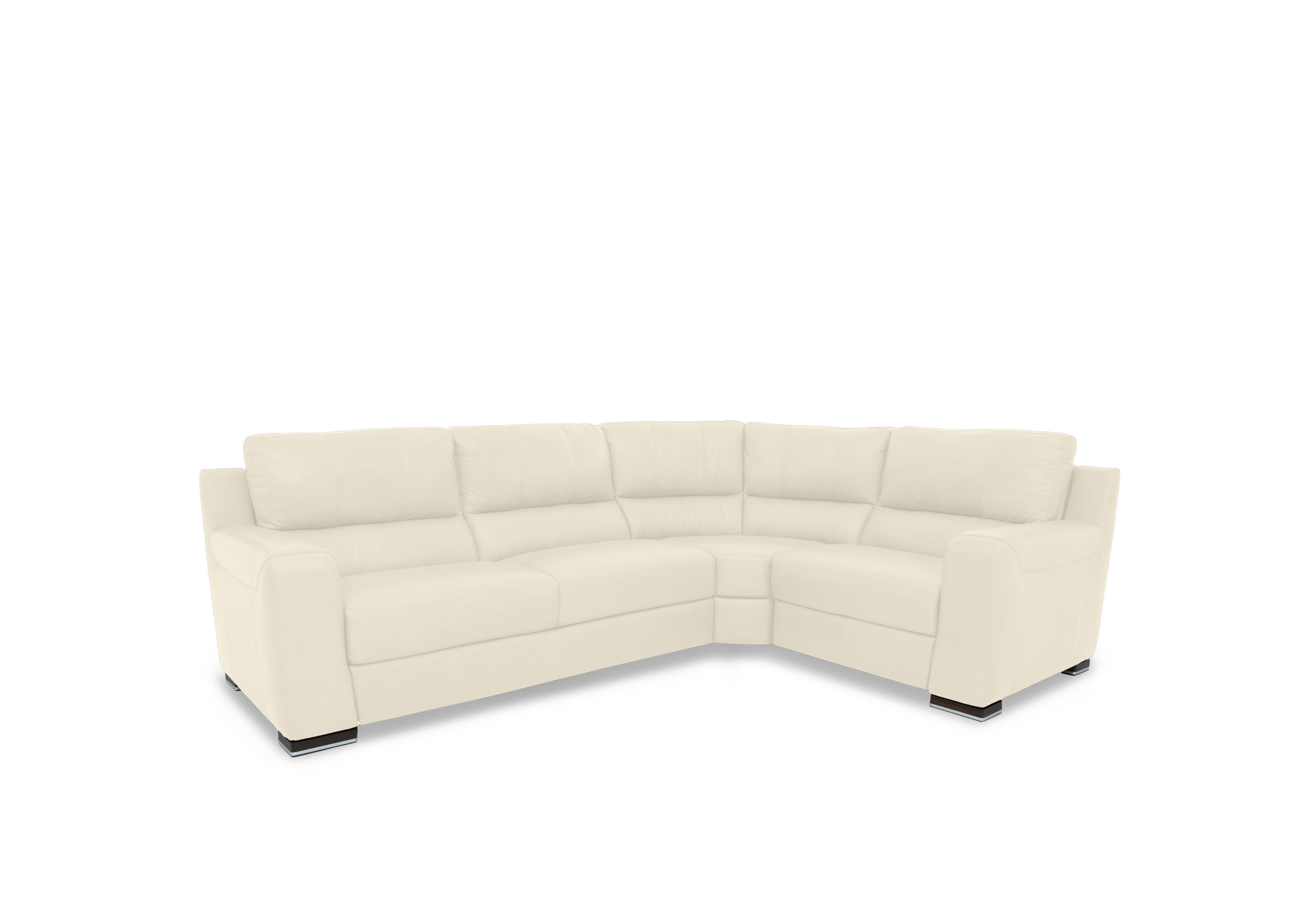 Viali Leather Corner Sofa in Tatto Soul White 4379 on Furniture Village