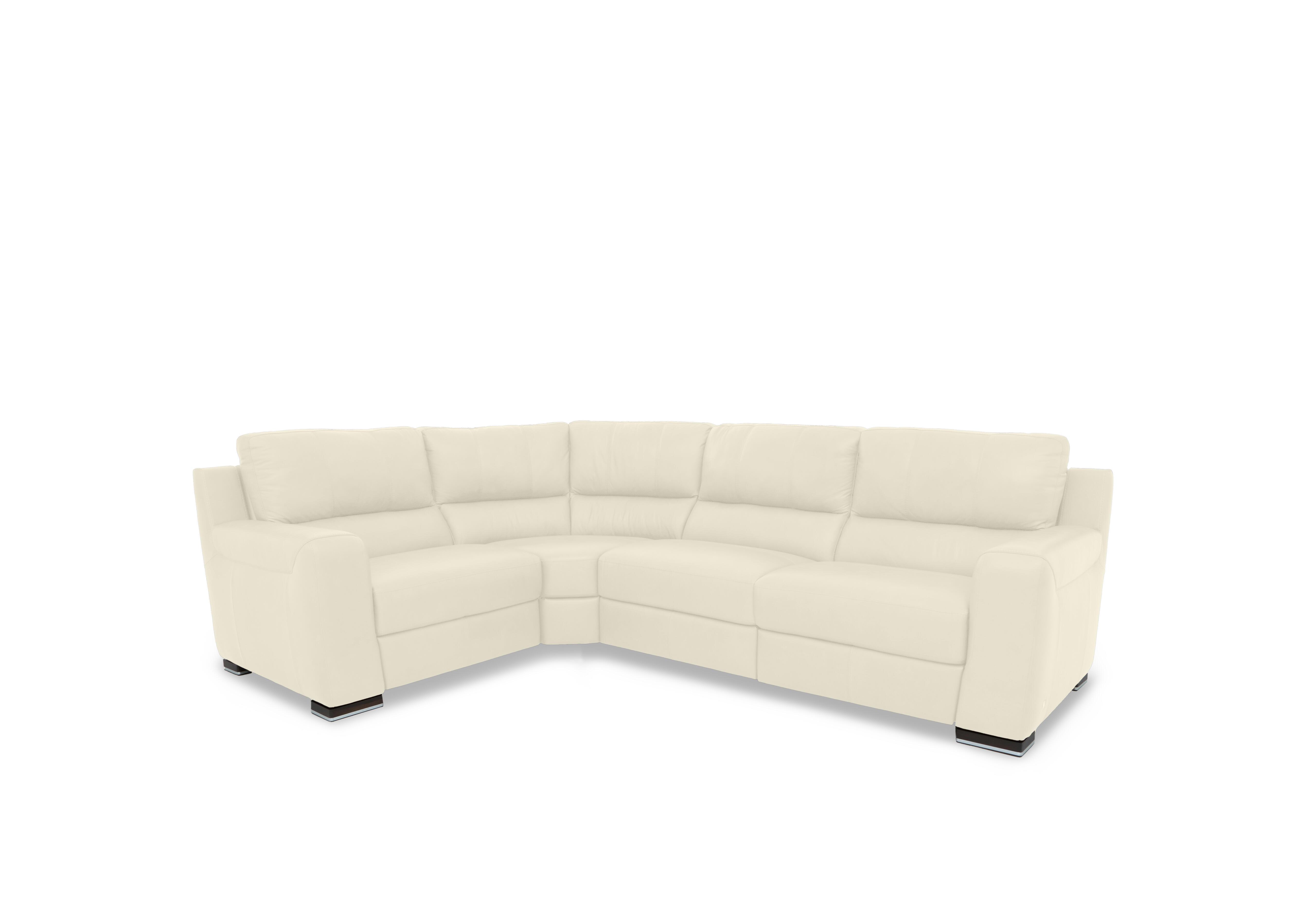 Viali Leather Corner Sofa in Tatto Soul White 4379 on Furniture Village