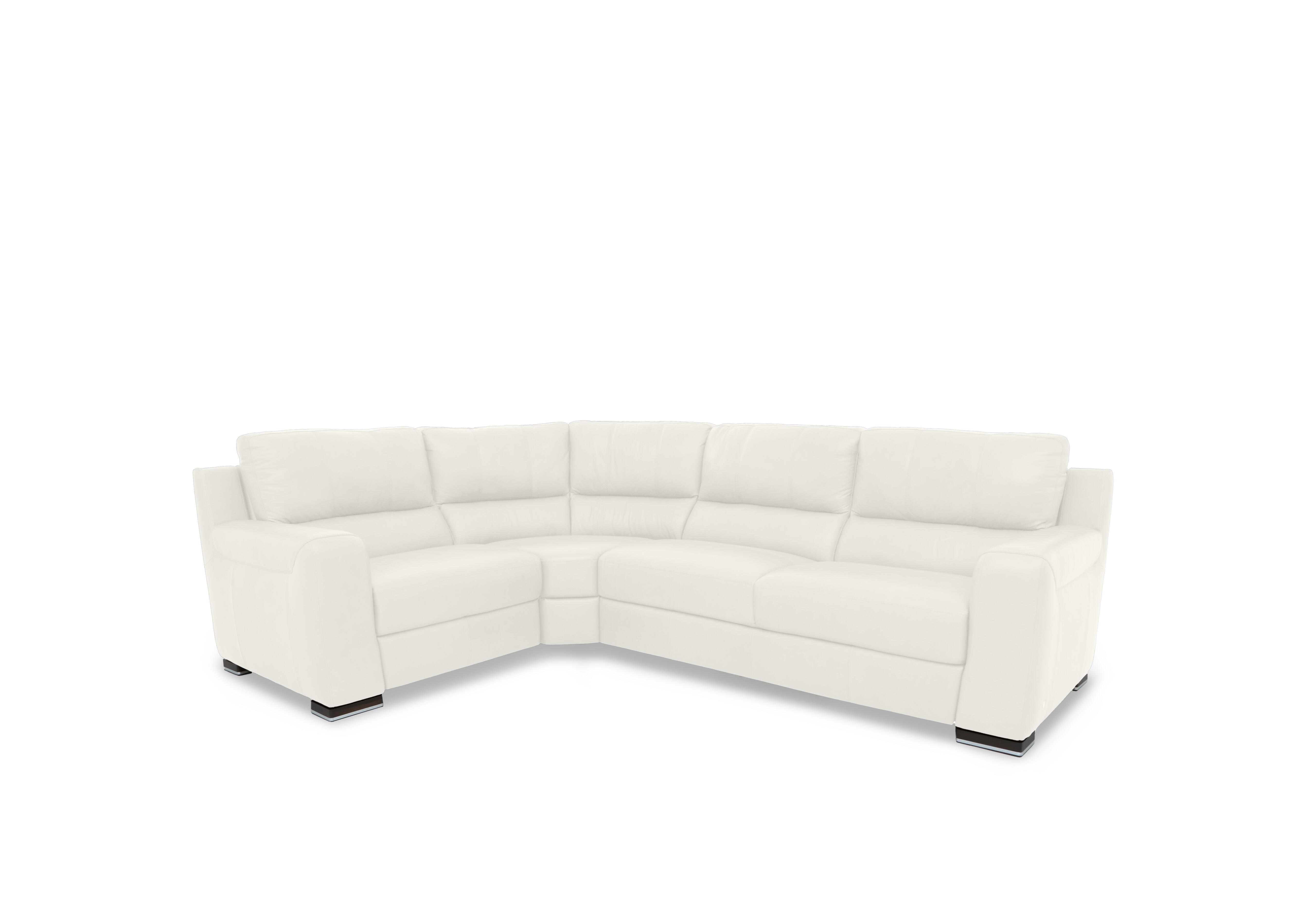 Viali Leather Corner Sofa in Tatto White 4378 on Furniture Village