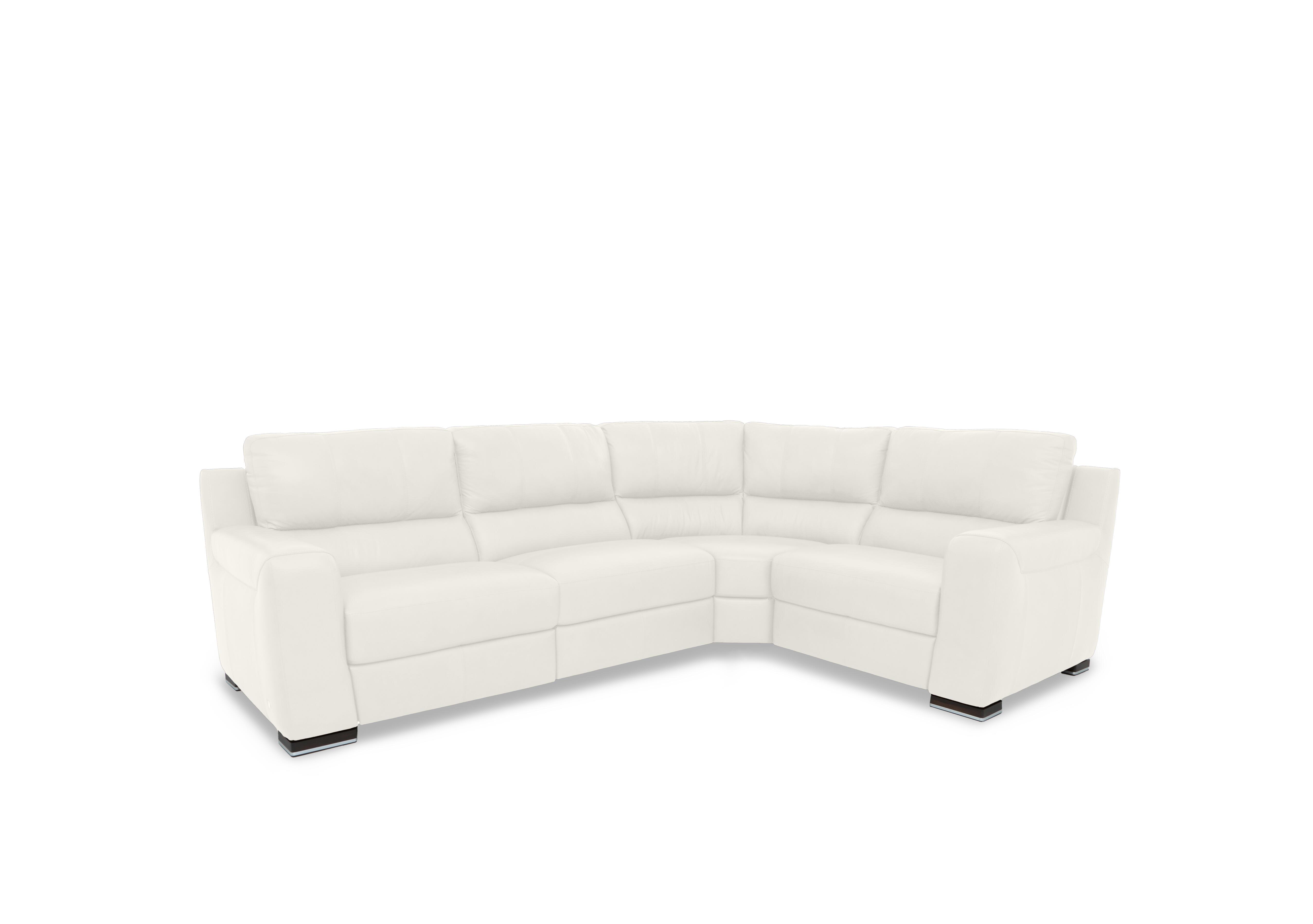 Viali Leather Corner Sofa in Tatto White 4378 on Furniture Village