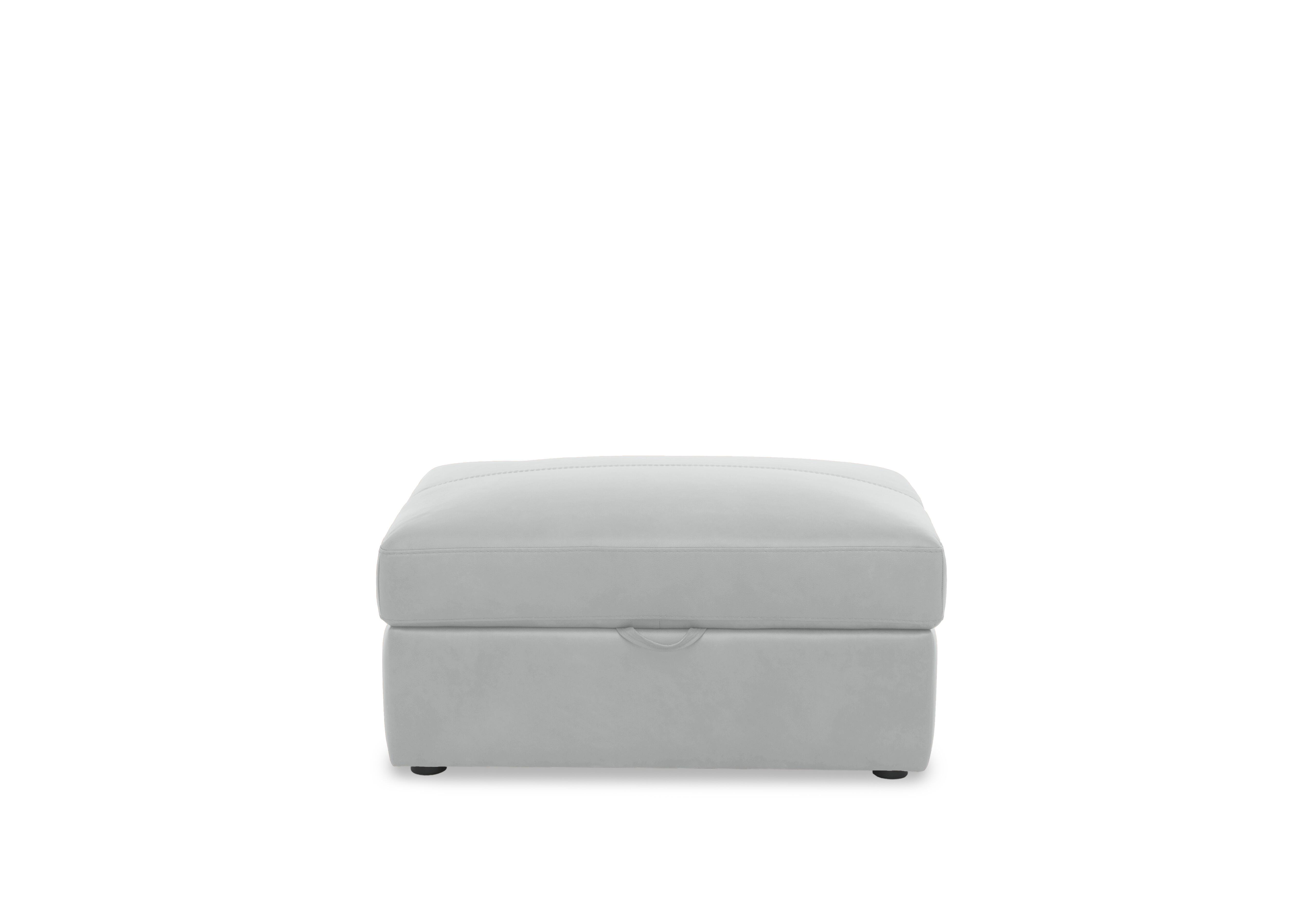 Viali Leather Storage Footstool in Tatto Ash 4377 on Furniture Village