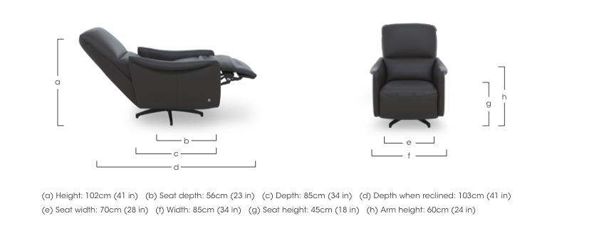 Viali Leather Swivel Chair in  on Furniture Village