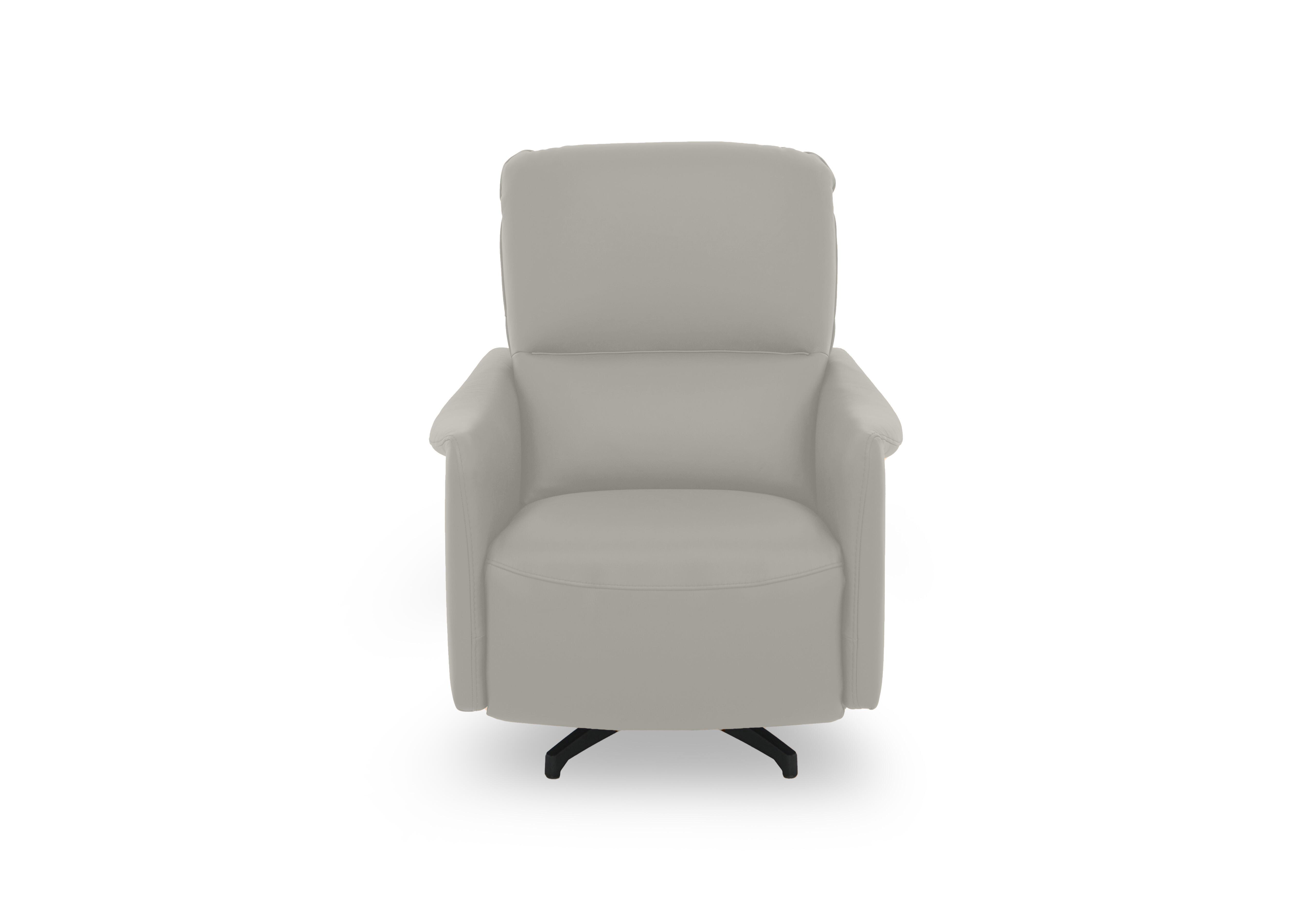 Viali Leather Swivel Chair in Cometa Turtledove 2872 on Furniture Village