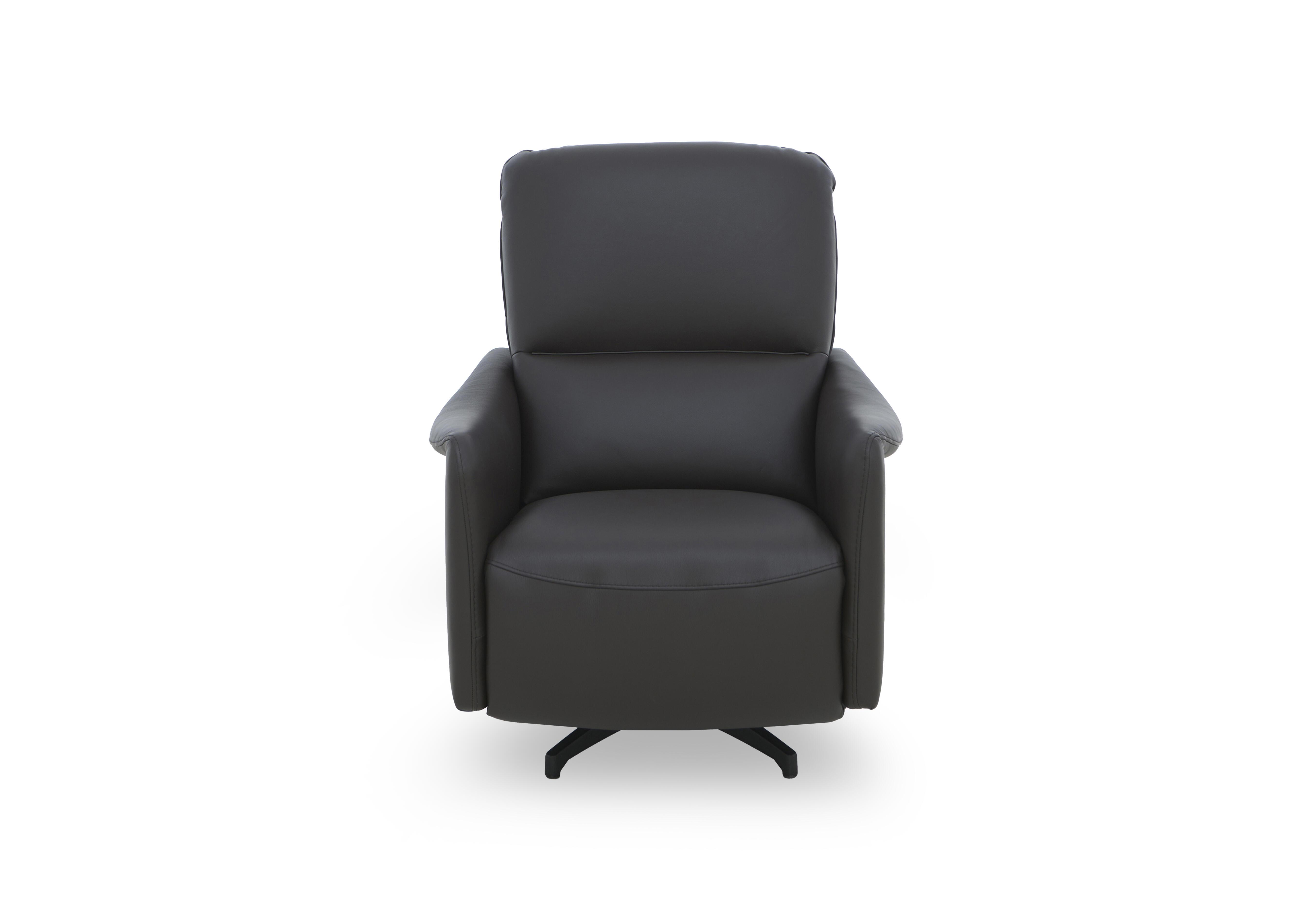 Viali Leather Swivel Chair in Tatto Chocolate 4380 on Furniture Village