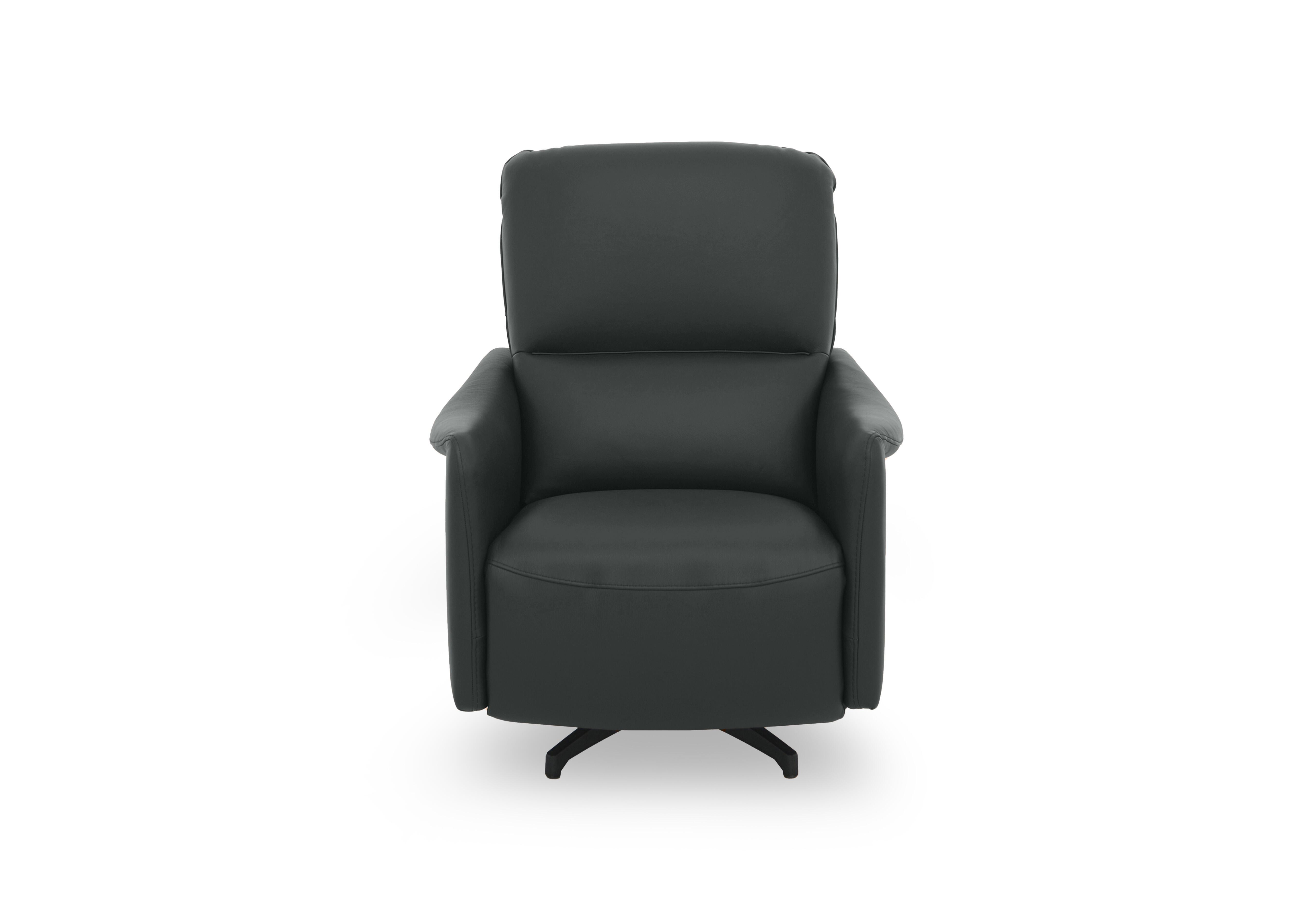 Viali Leather Swivel Chair in Tatto Grey 4370 on Furniture Village