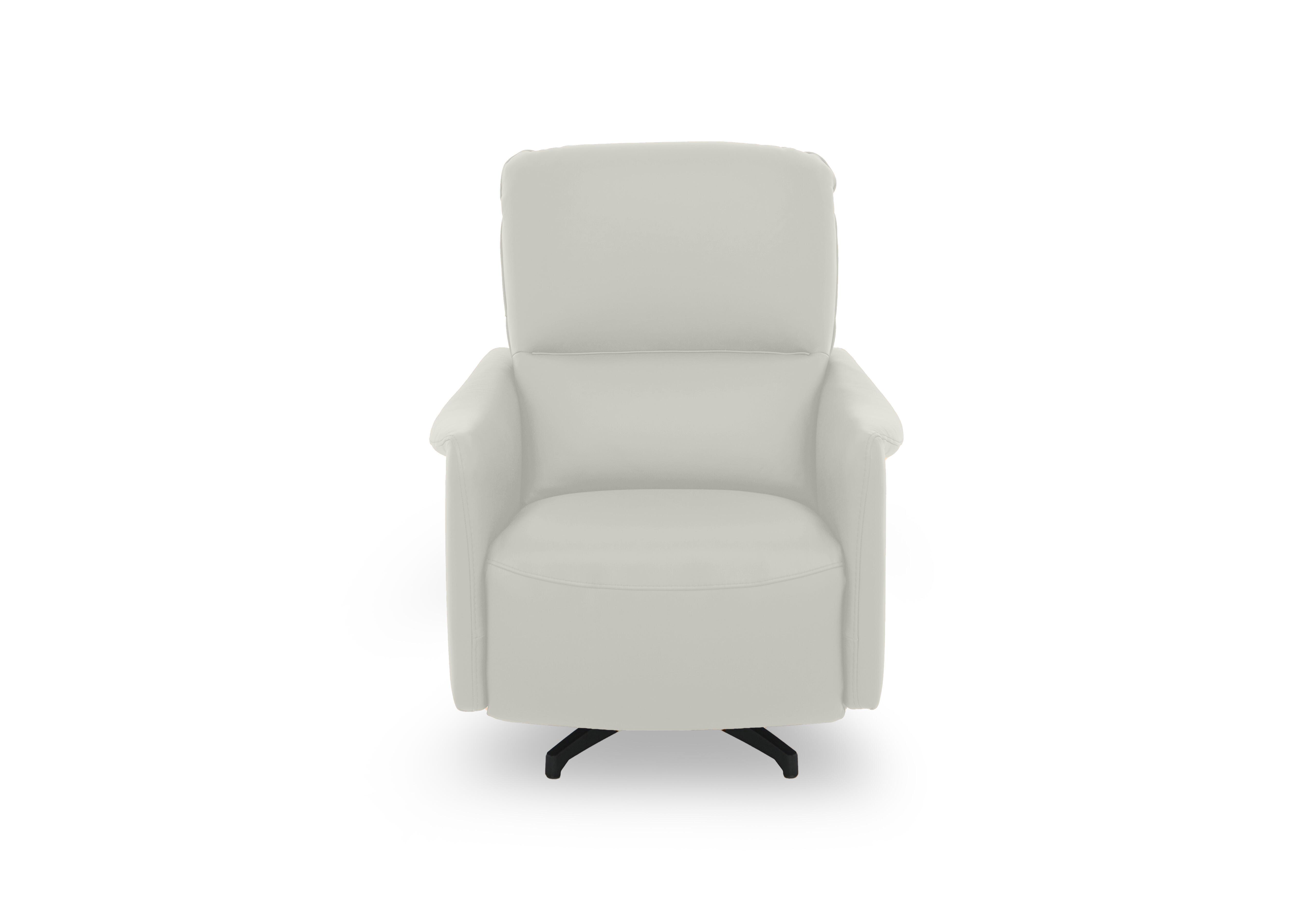 Viali Leather Swivel Chair in Tatto Light Grey 4373 on Furniture Village