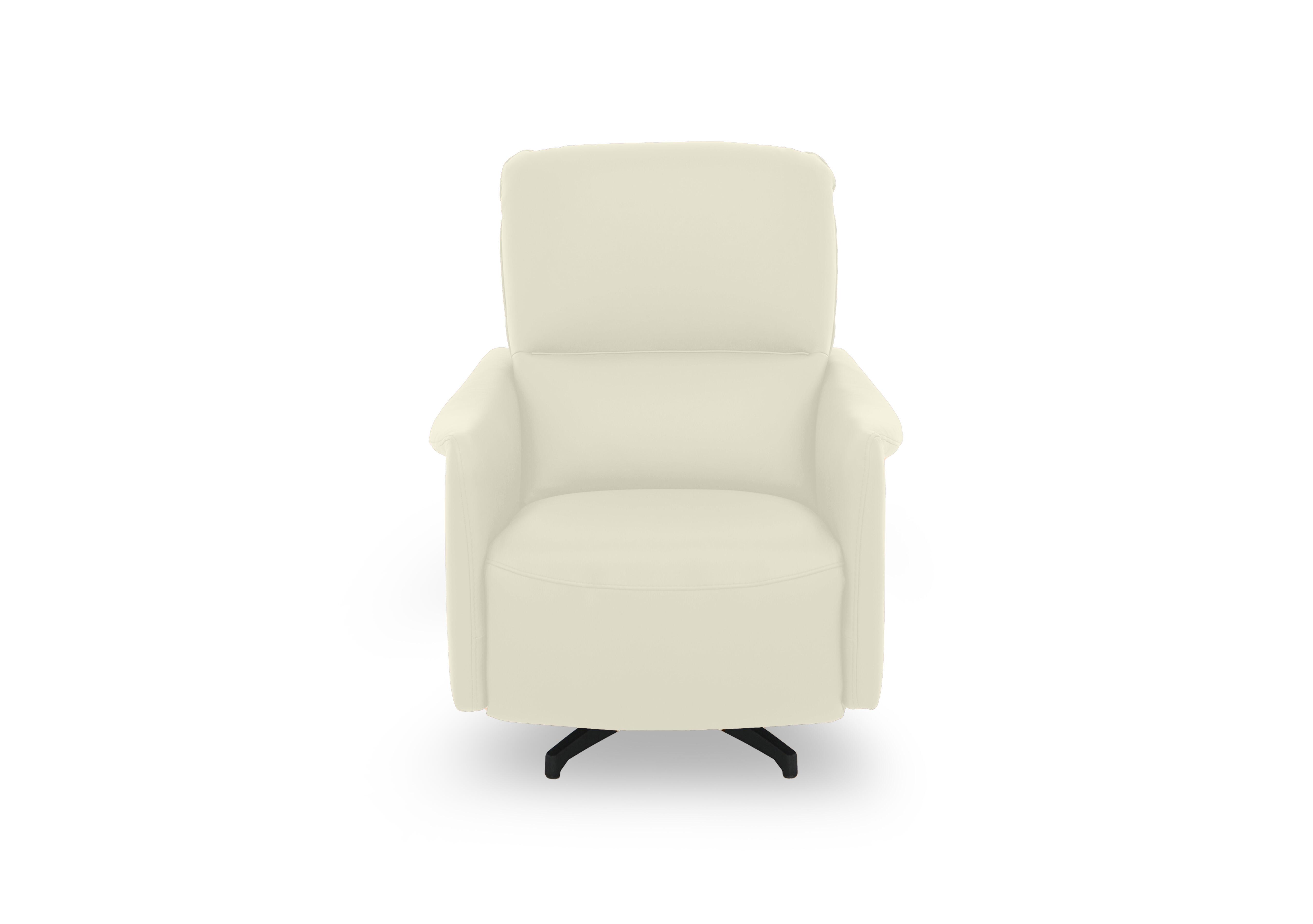 Viali Leather Swivel Chair in Tatto Soul White 4379 on Furniture Village