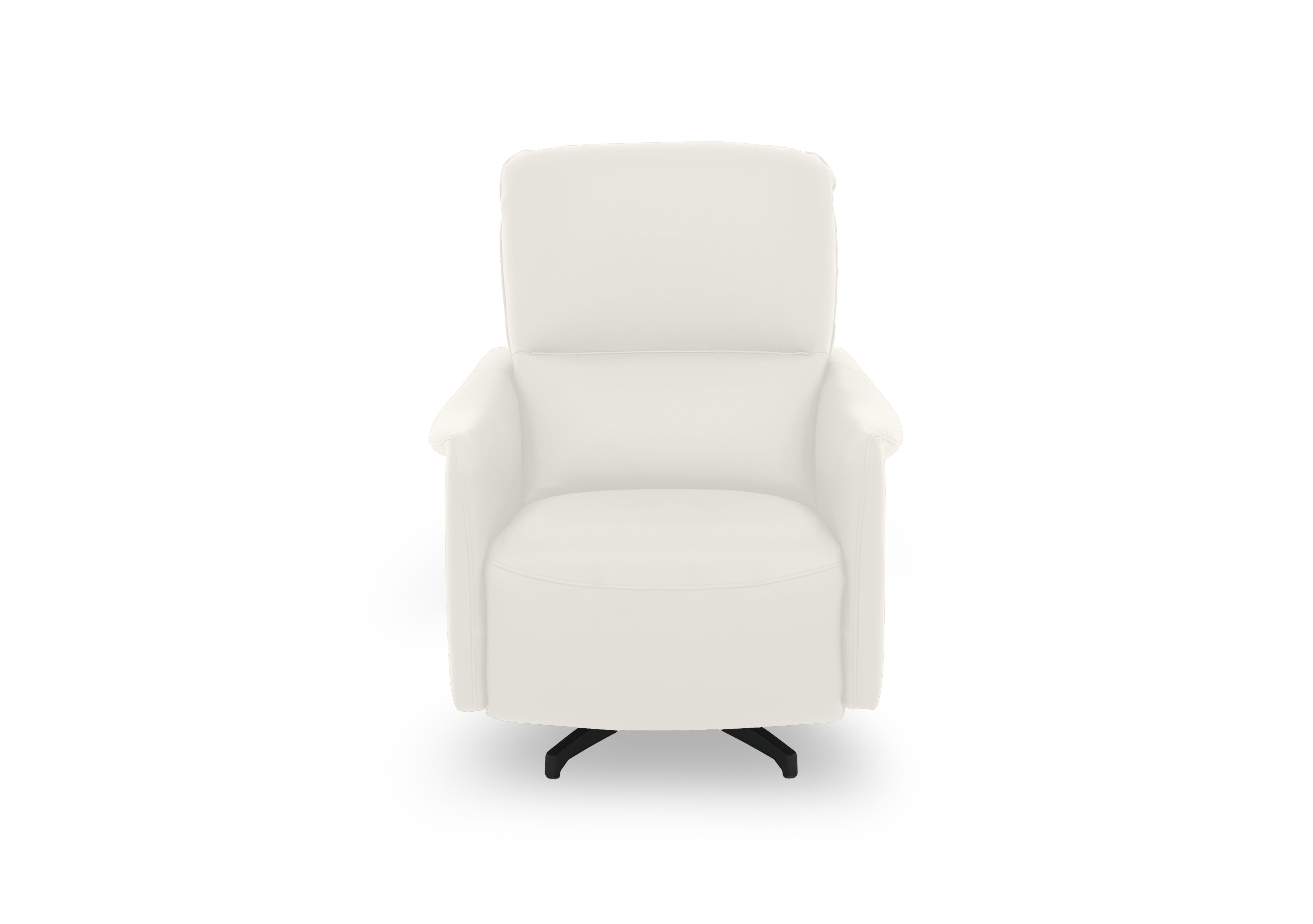 Viali Leather Swivel Chair in Tatto White 4378 on Furniture Village