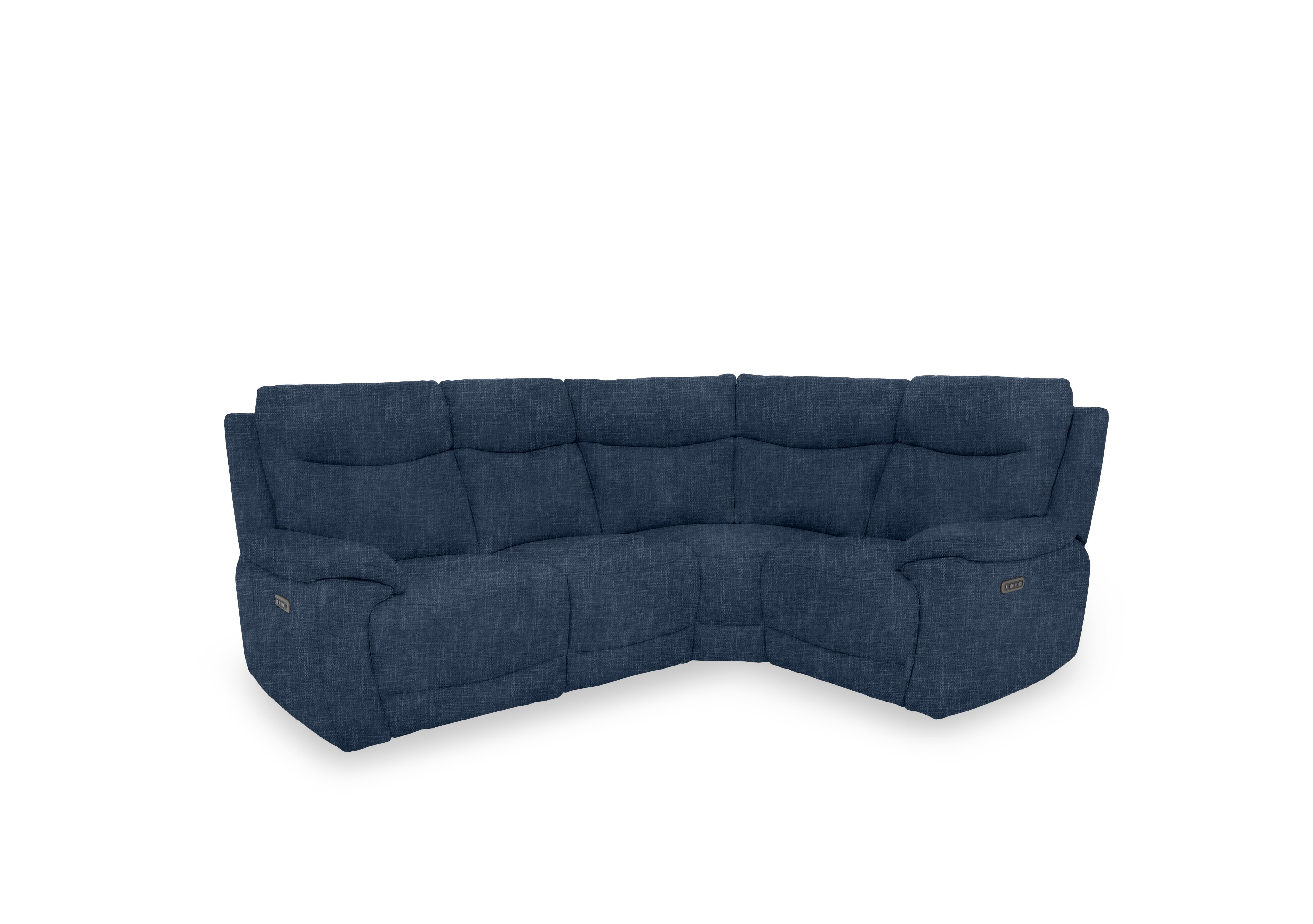 Sloane Fabric Small Power Recliner Corner Sofa with Power Headrests in 15045 Anivia Blue on Furniture Village