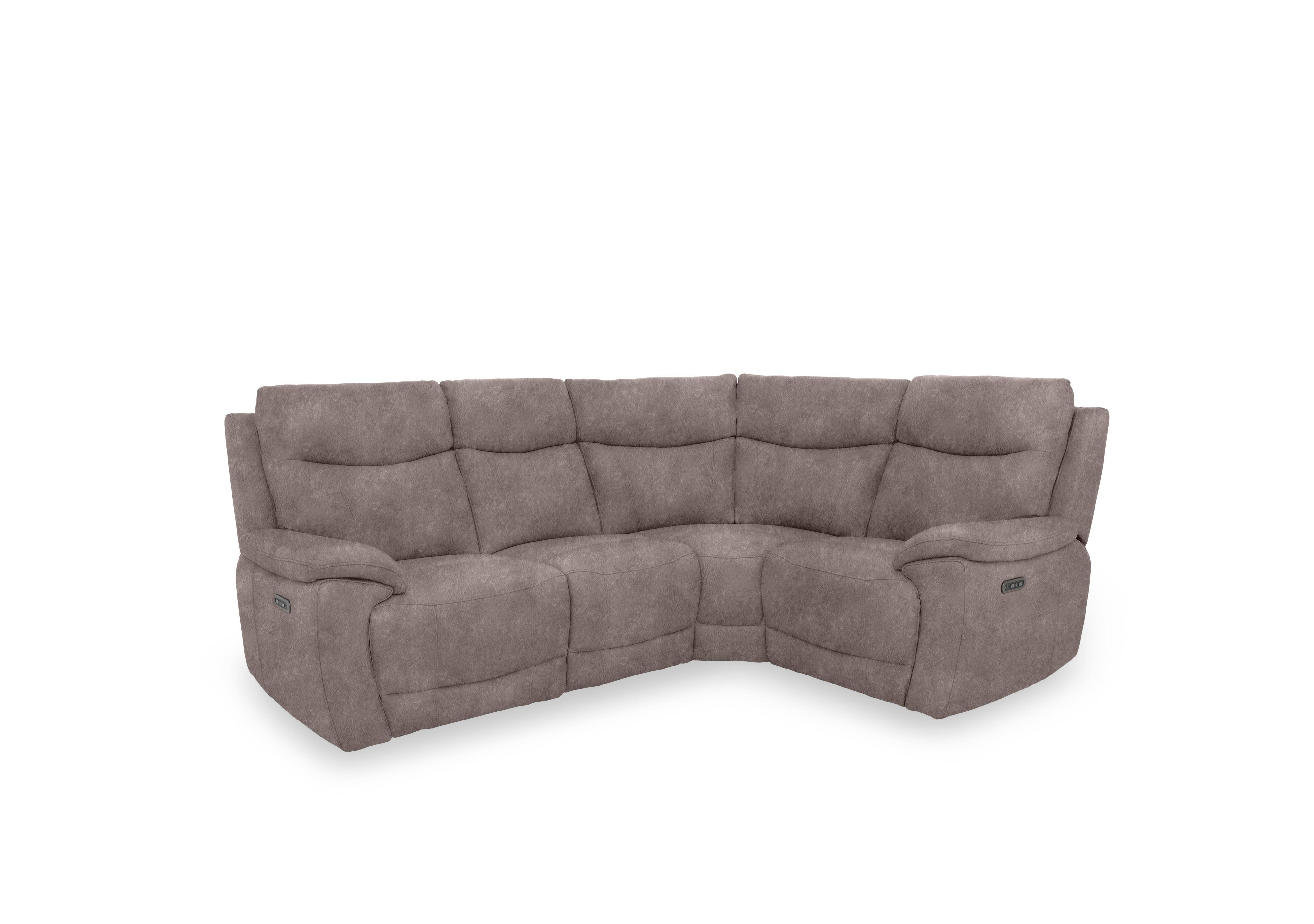 Sloane Fabric Small Power Recliner Corner Sofa with Power Headrests in 18175 Marble Charcoal Grey on Furniture Village