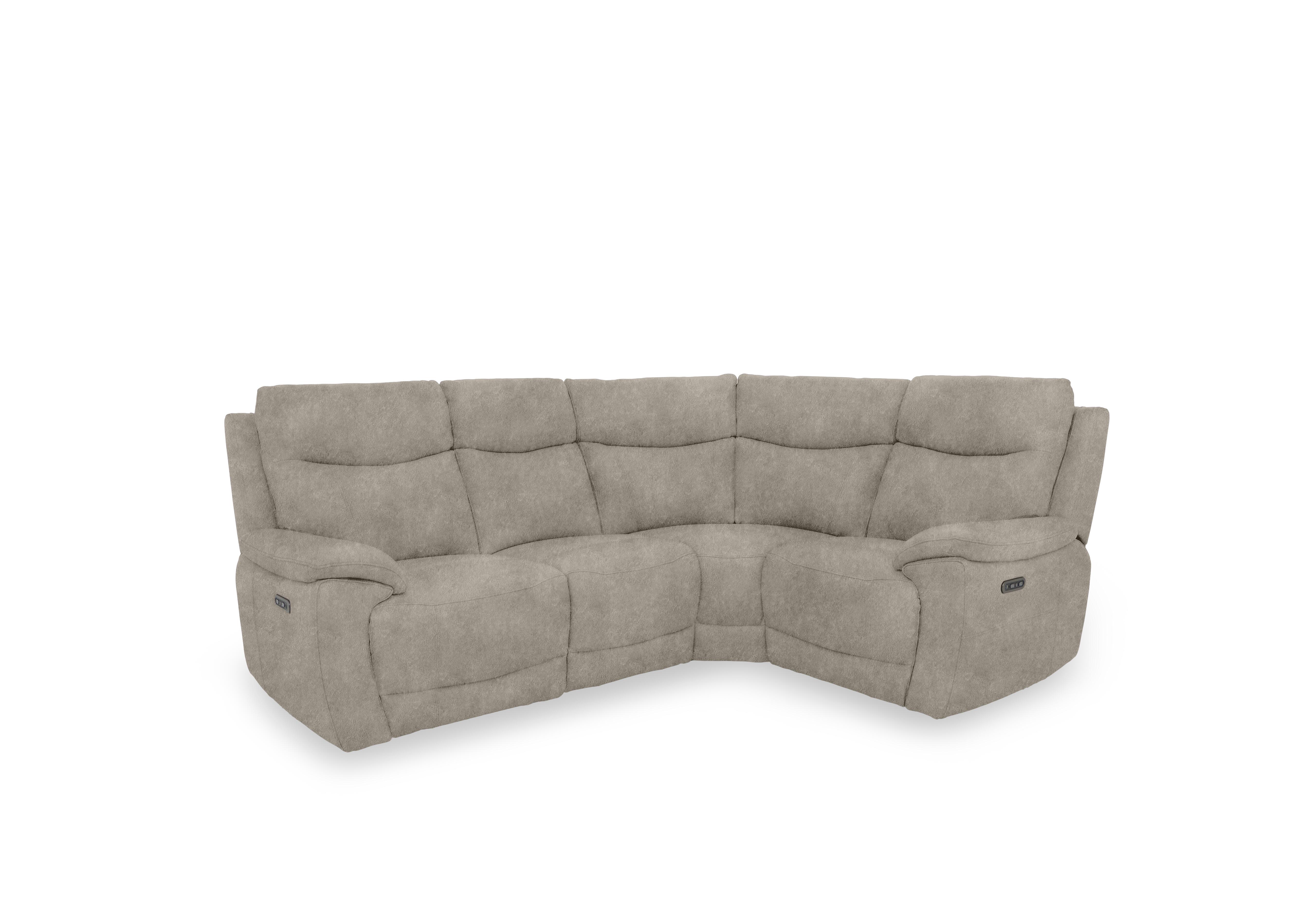 Sloane Fabric Small Power Recliner Corner Sofa with Power Headrests in 18177 Marble Cream on Furniture Village