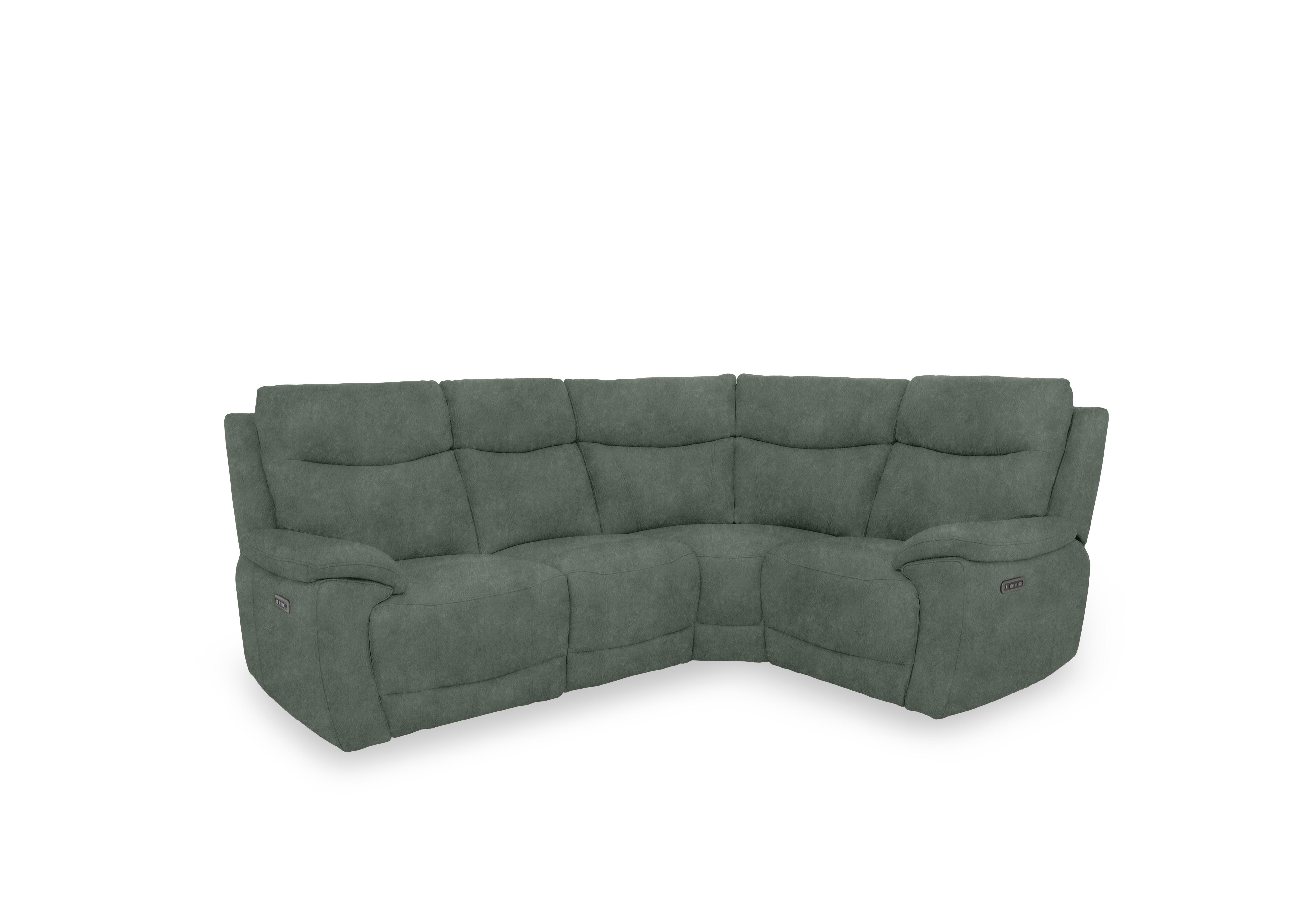 Sloane Fabric Small Power Recliner Corner Sofa with Power Headrests in 43514 Dexter Fern on Furniture Village