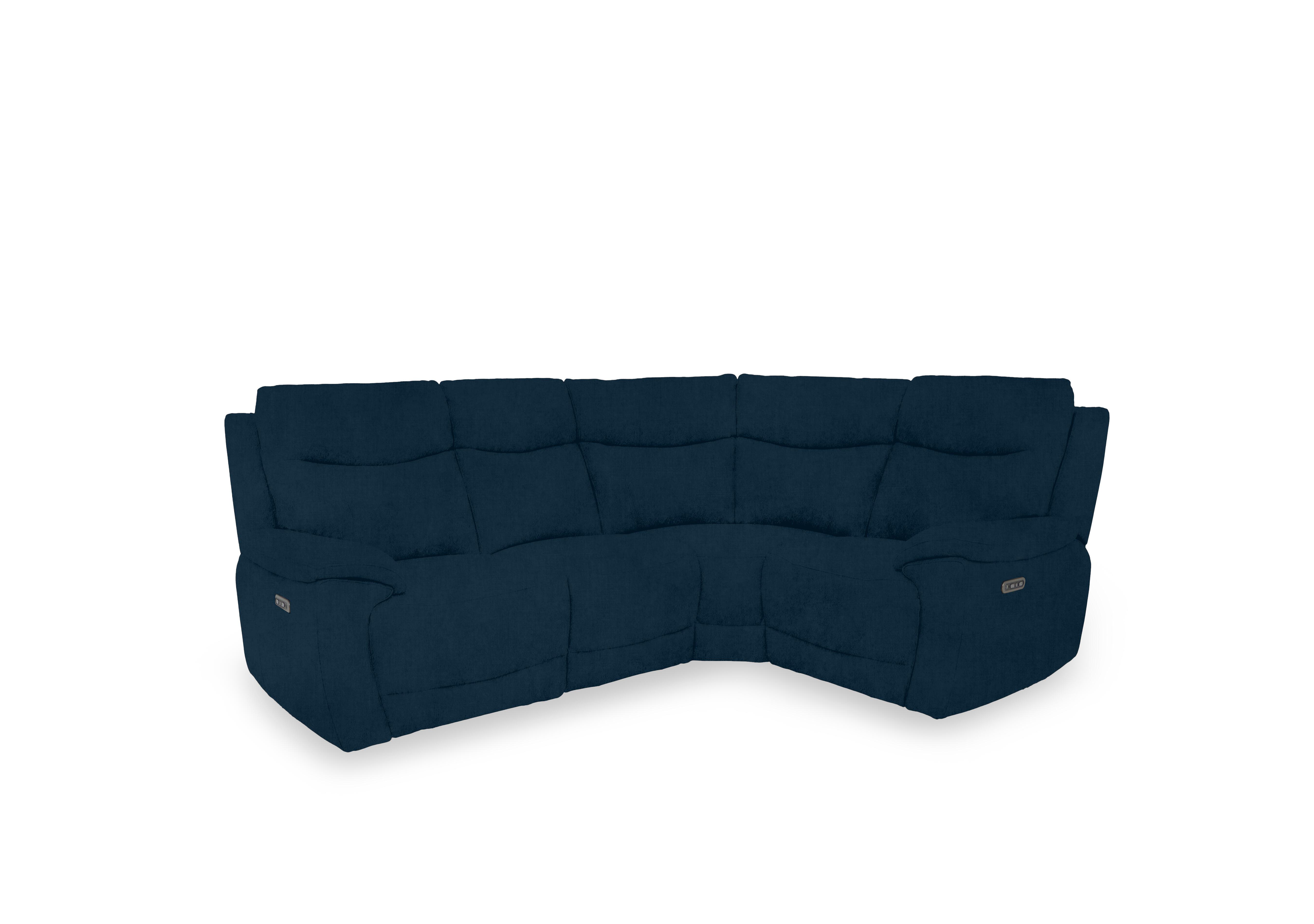 Sloane Fabric Small Power Recliner Corner Sofa with Power Headrests in 50495 Opulence Royal on Furniture Village