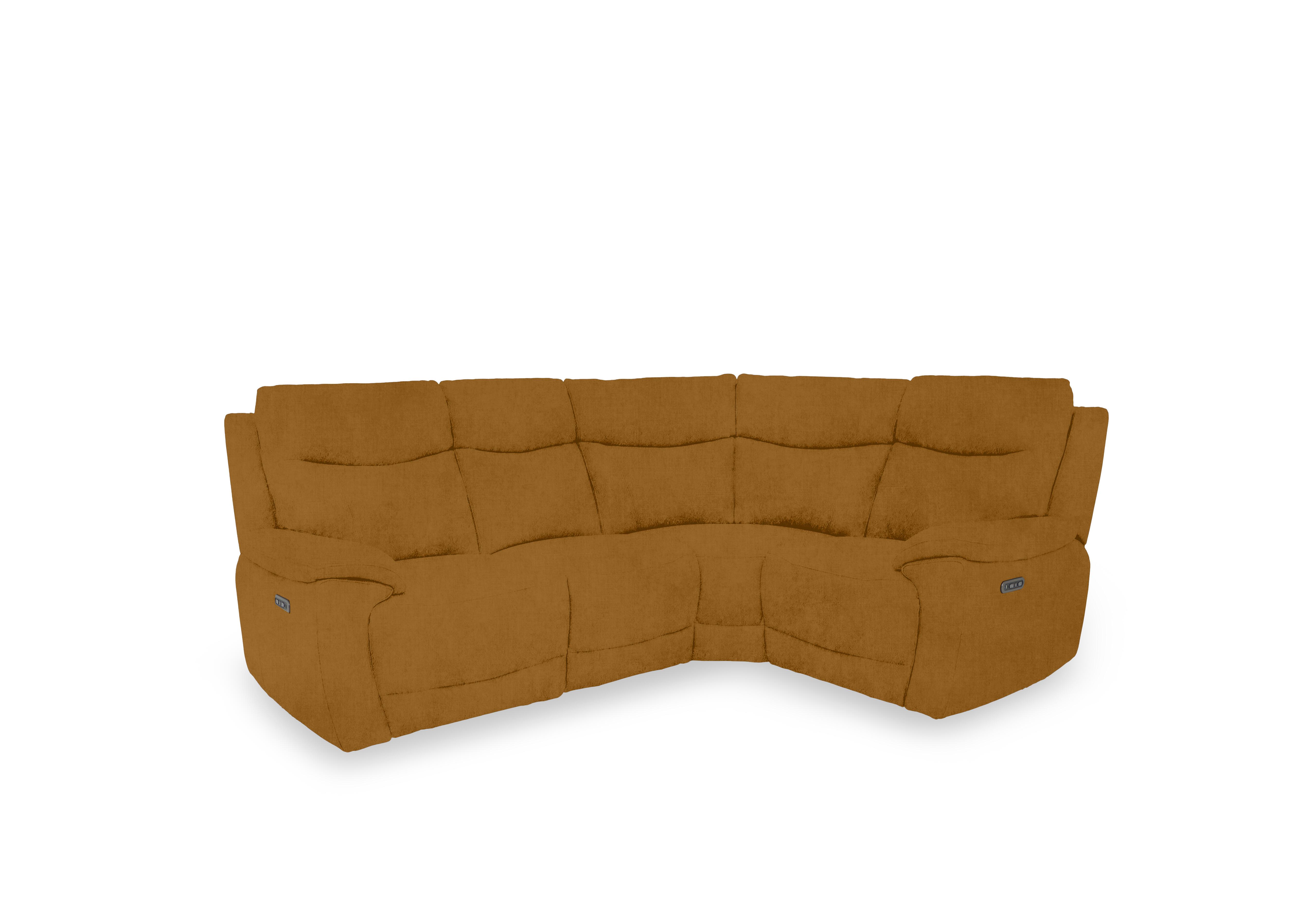 Sloane Fabric Small Power Recliner Corner Sofa with Power Headrests in 51009 Opulence Saffron on Furniture Village