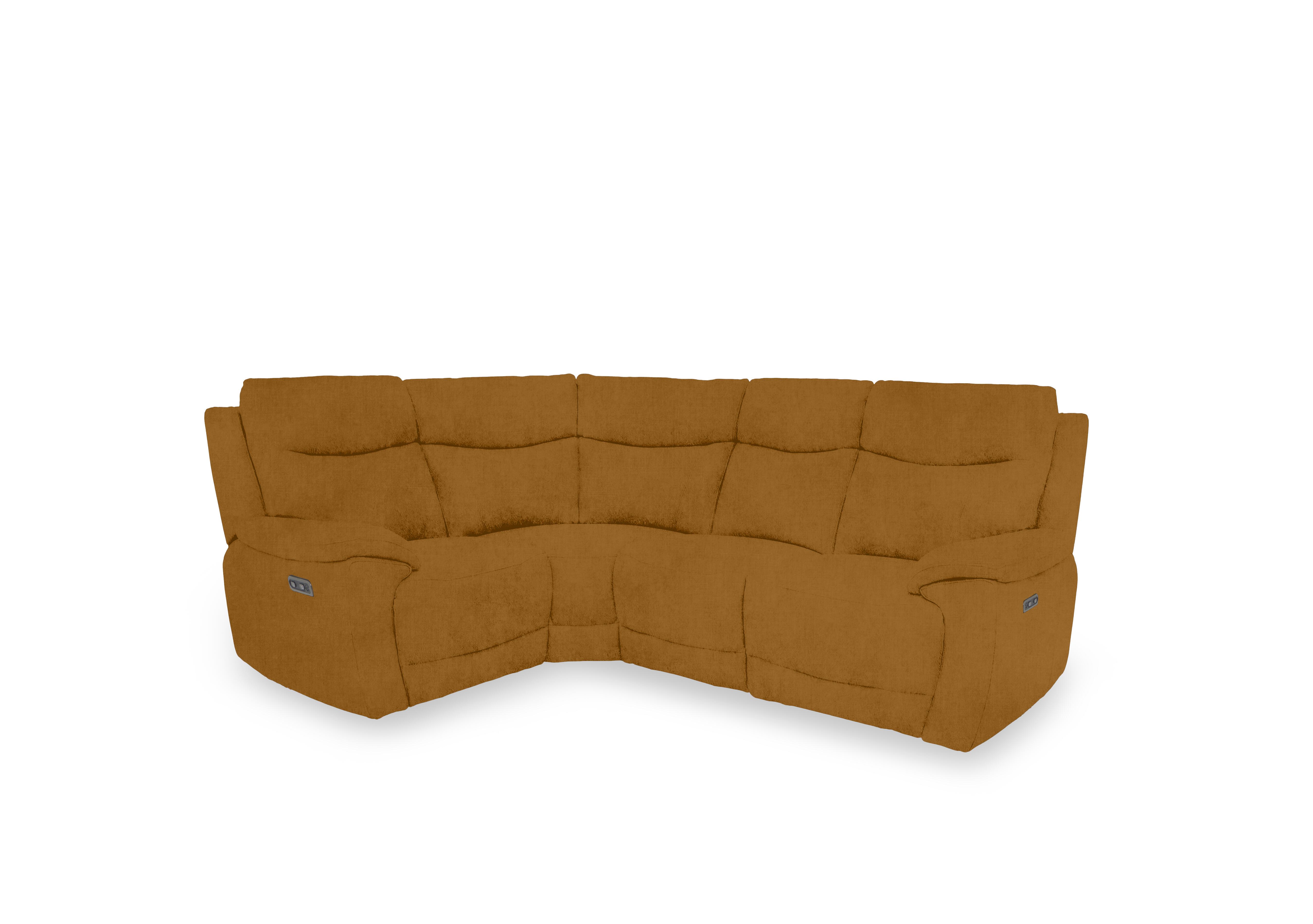 Sloane Fabric Small Power Recliner Corner Sofa in 51009 Opulence Saffron on Furniture Village