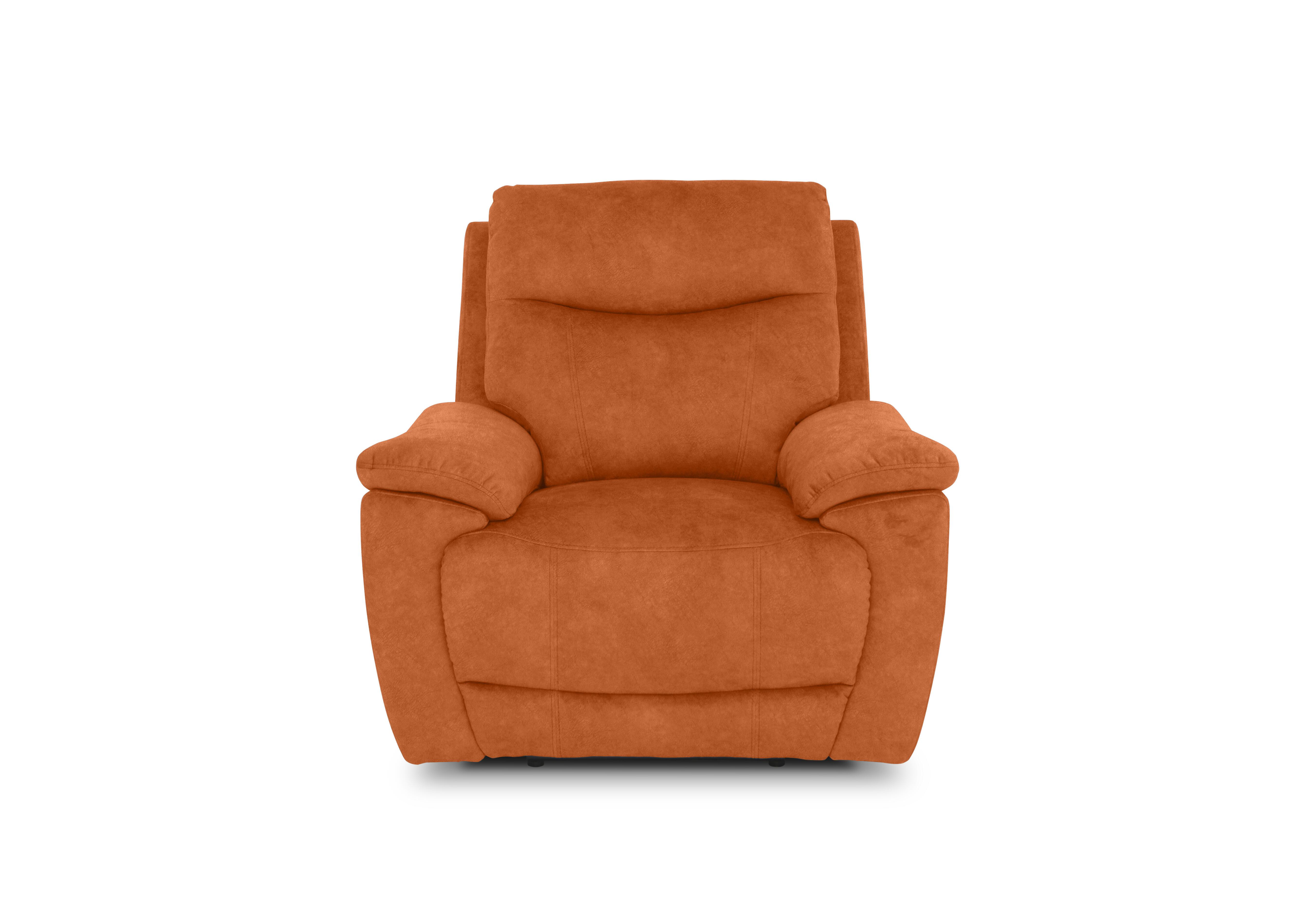 Sloane Fabric Power Recliner Chair with Power Headrest in 43509 Dexter Pumpkin on Furniture Village