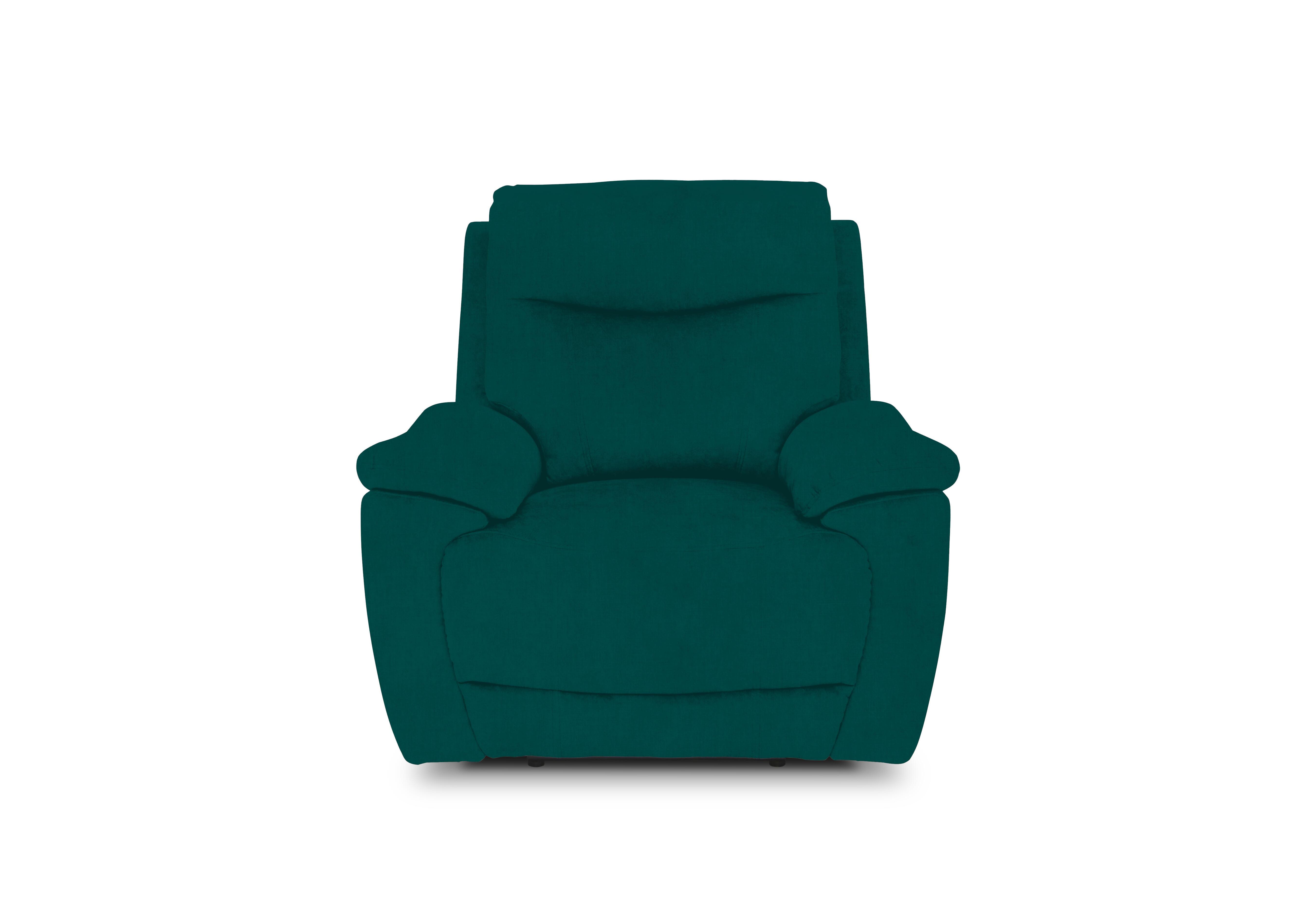 Sloane Fabric Power Recliner Chair with Power Headrest in 51003 Opulence Teal on Furniture Village