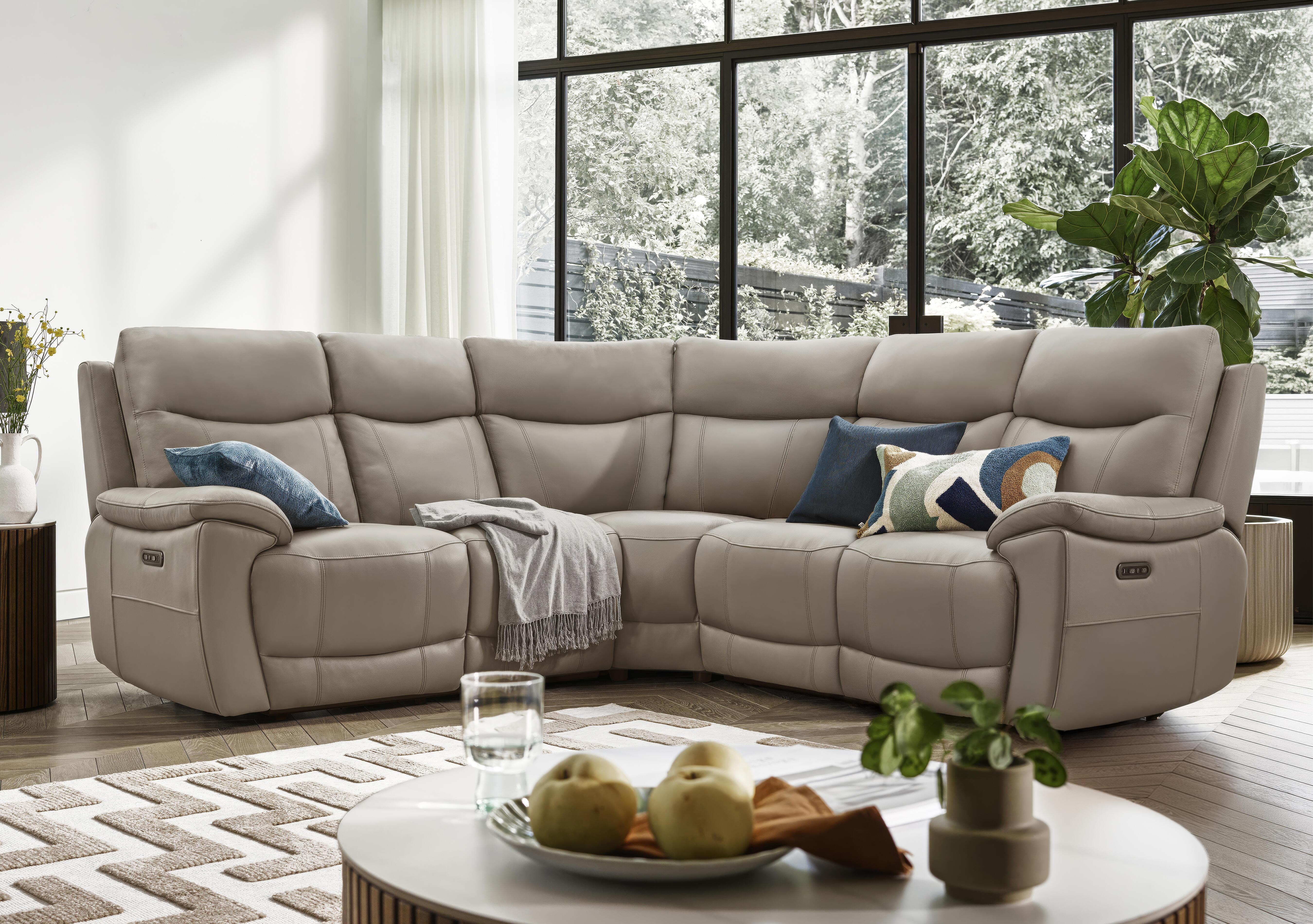 Sloane Leather Large Power Recliner Corner Sofa in  on Furniture Village
