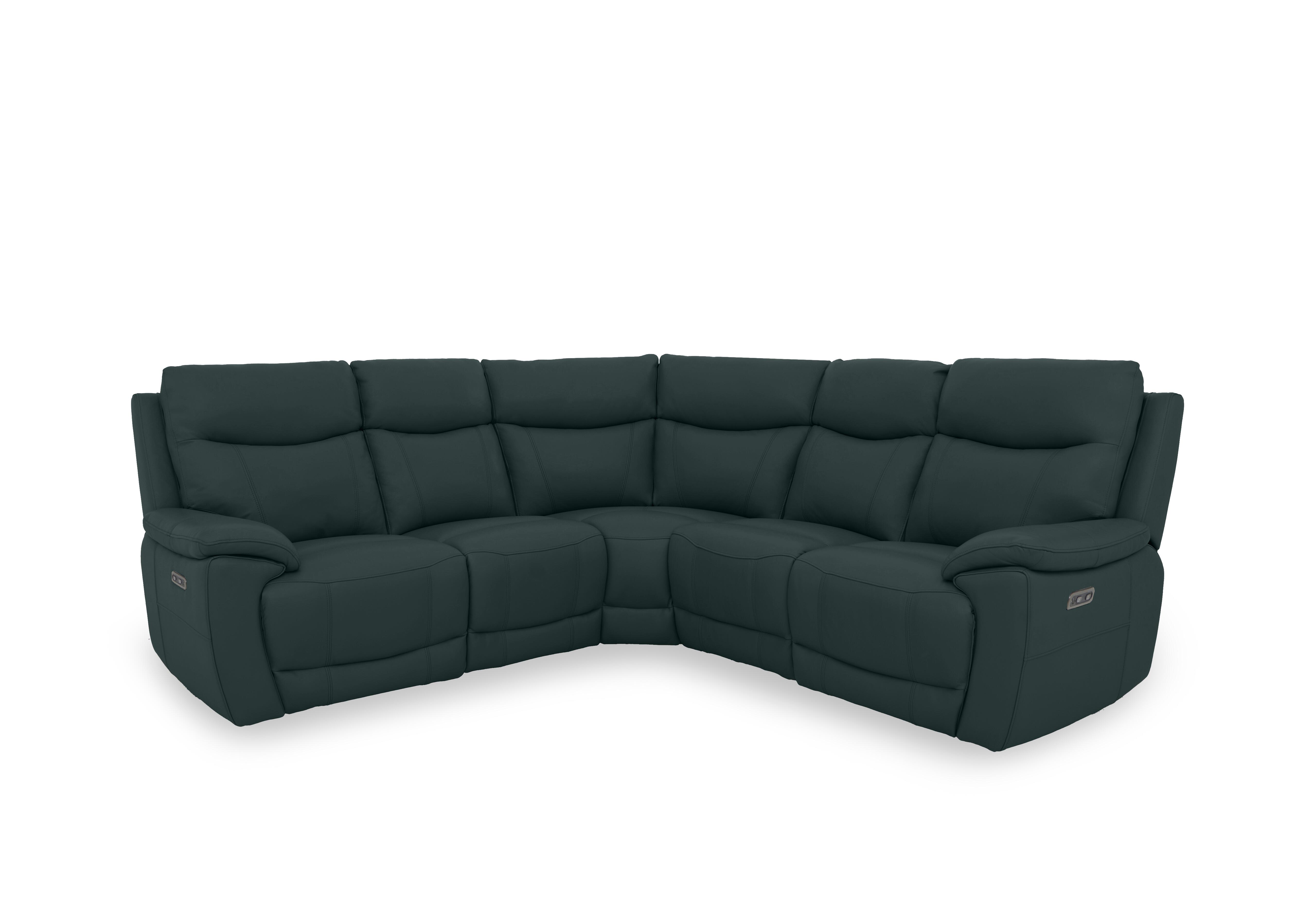 Sloane Leather Large Power Recliner Corner Sofa in Cat-40/09 Peacock on Furniture Village