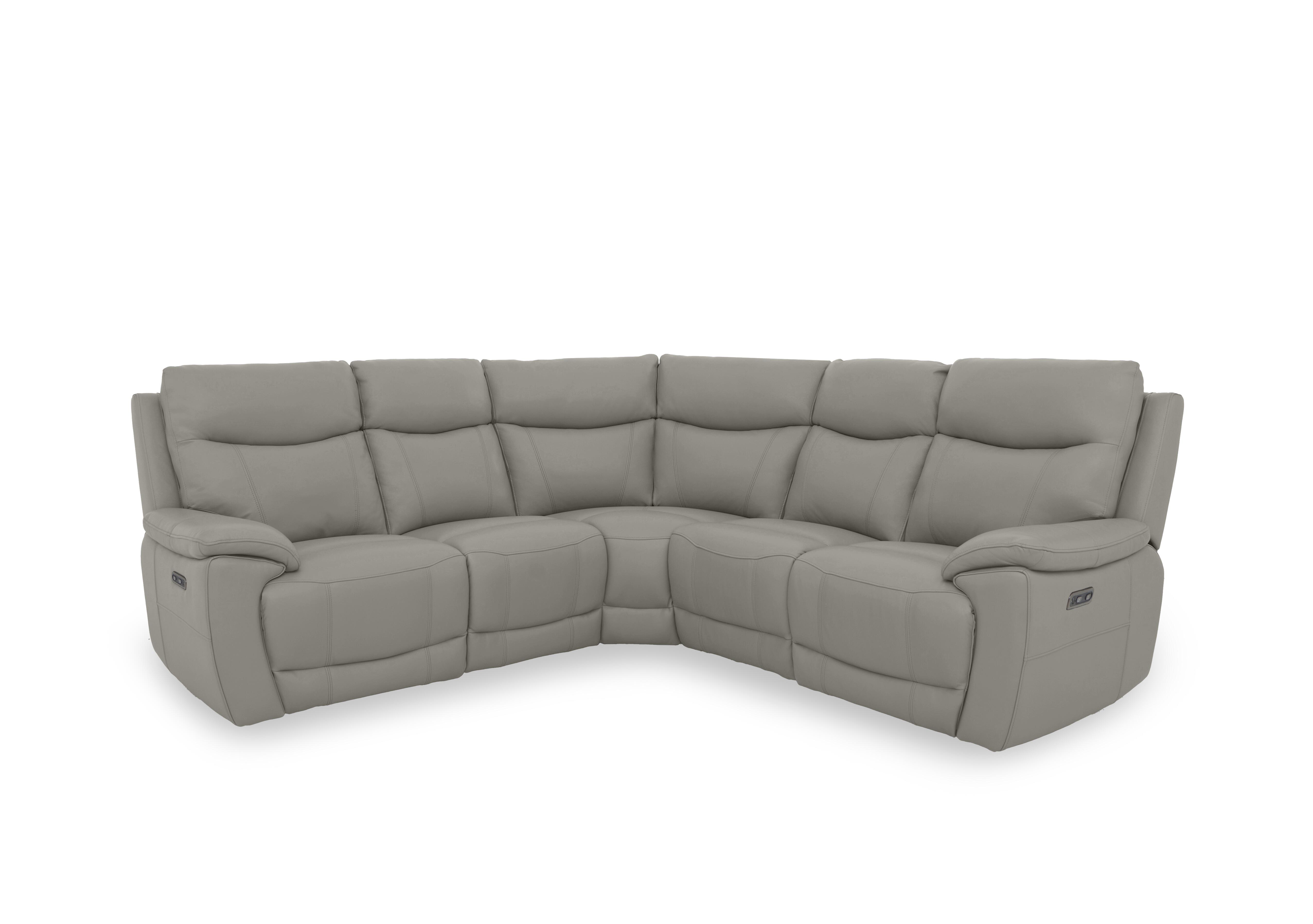 Sloane Leather Large Power Recliner Corner Sofa in Cat-60/28 New Grey on Furniture Village