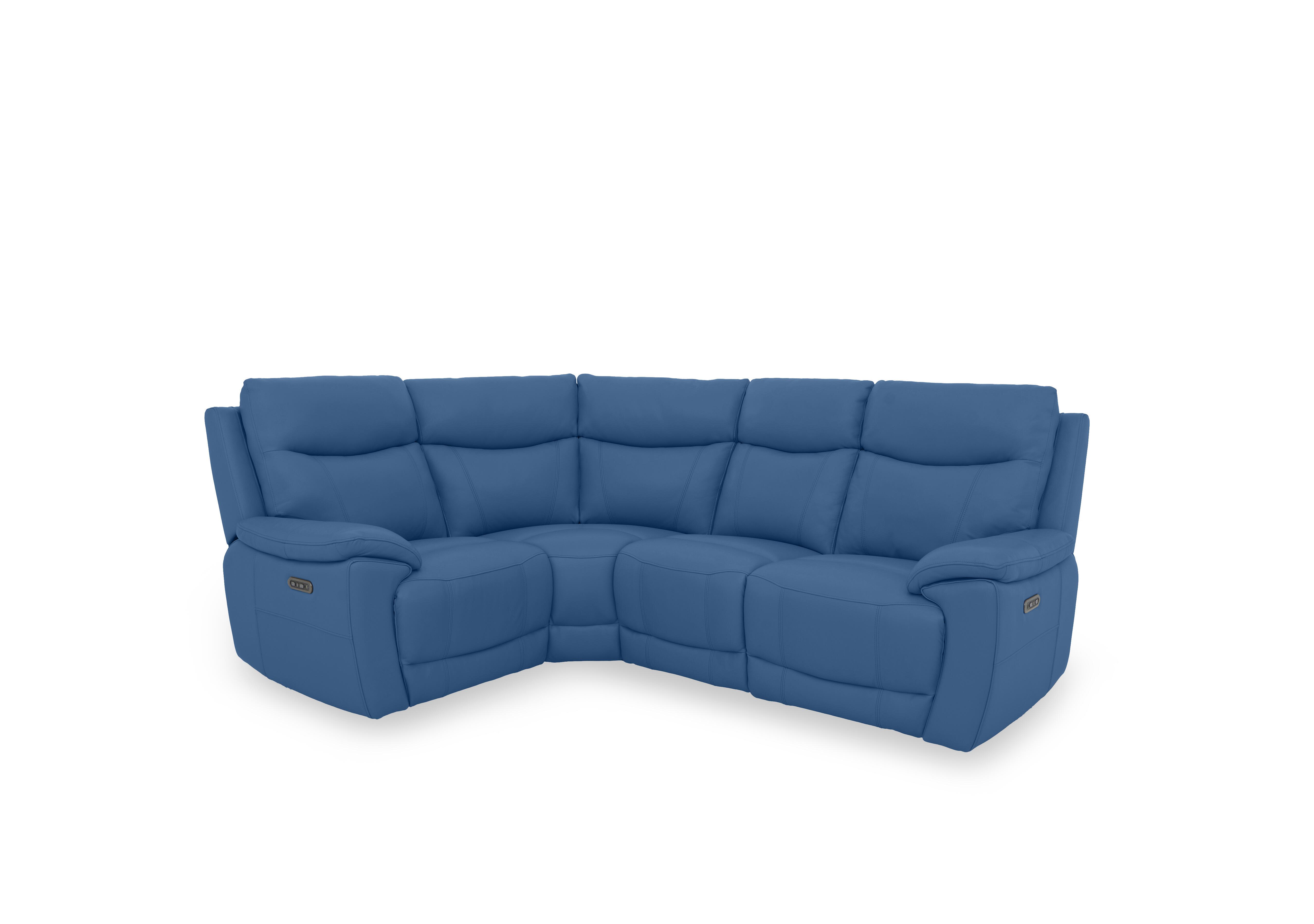 Sloane Leather Small Power Recliner Corner Sofa with Power Headrests in Cat-40/12 Aegean on Furniture Village