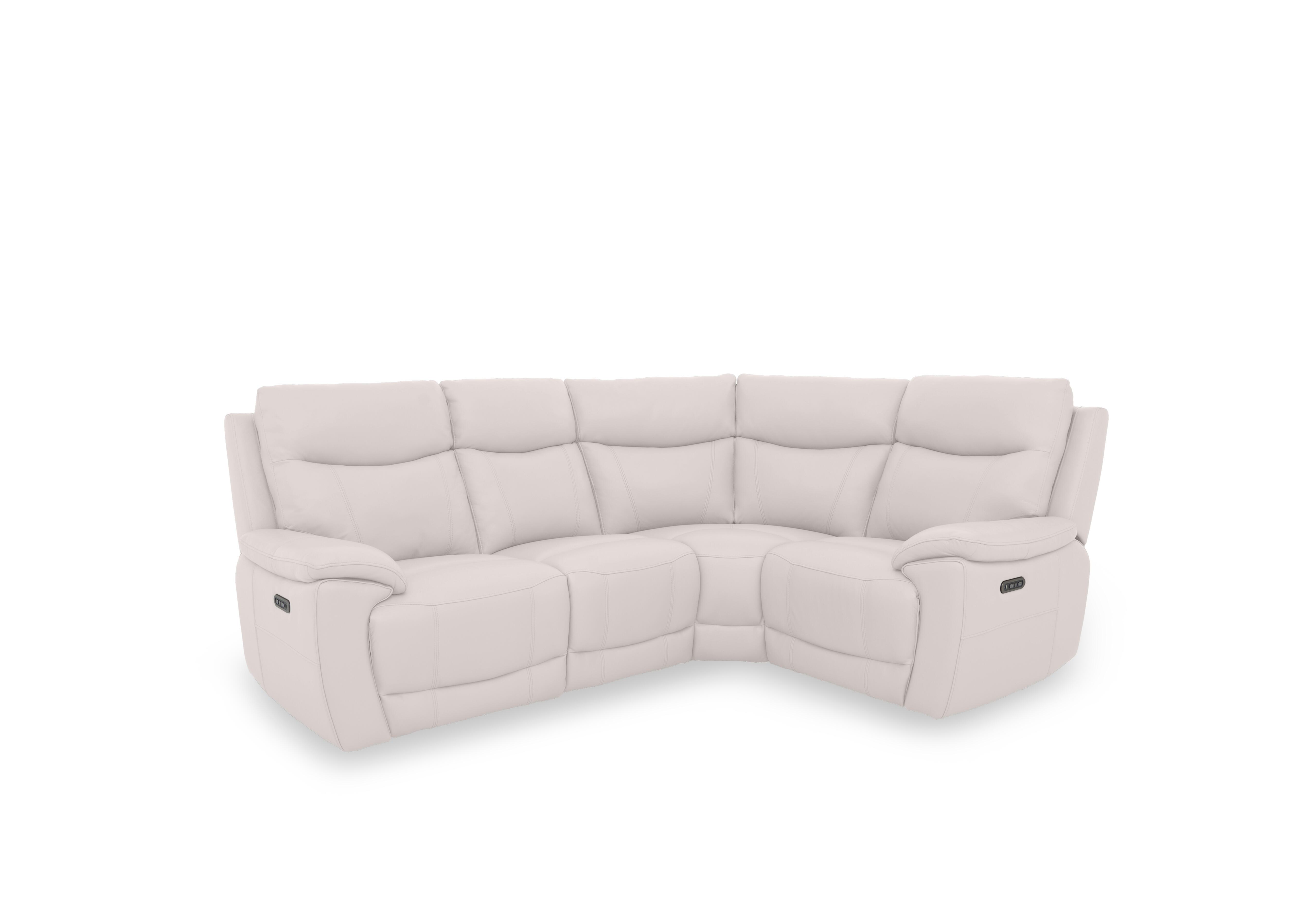Sloane Leather Small Power Recliner Corner Sofa with Power Headrests in Cat-40/13 Cotton on Furniture Village