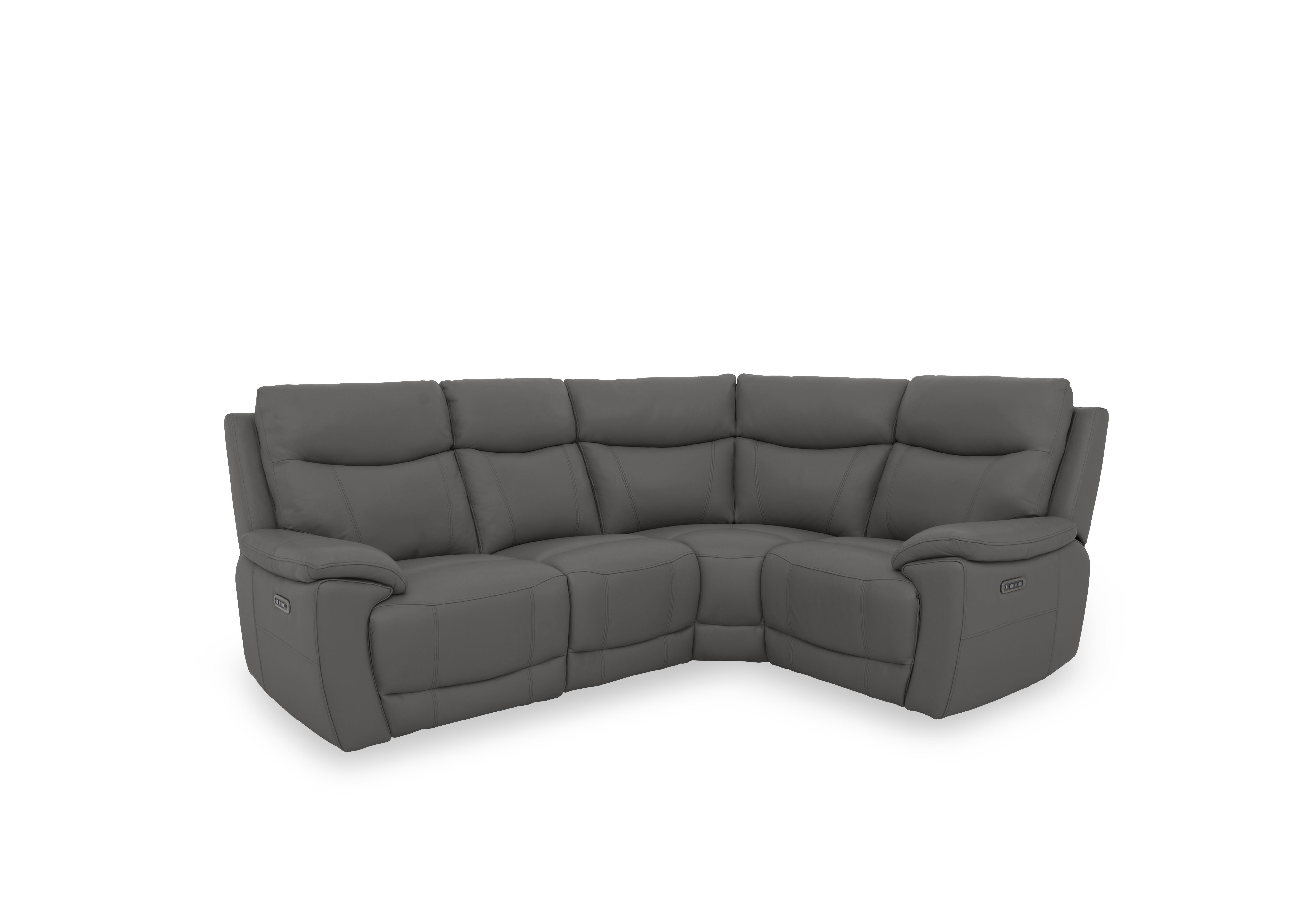 Sloane Leather Small Power Recliner Corner Sofa with Power Headrests in Cat-40/15 Elephant on Furniture Village