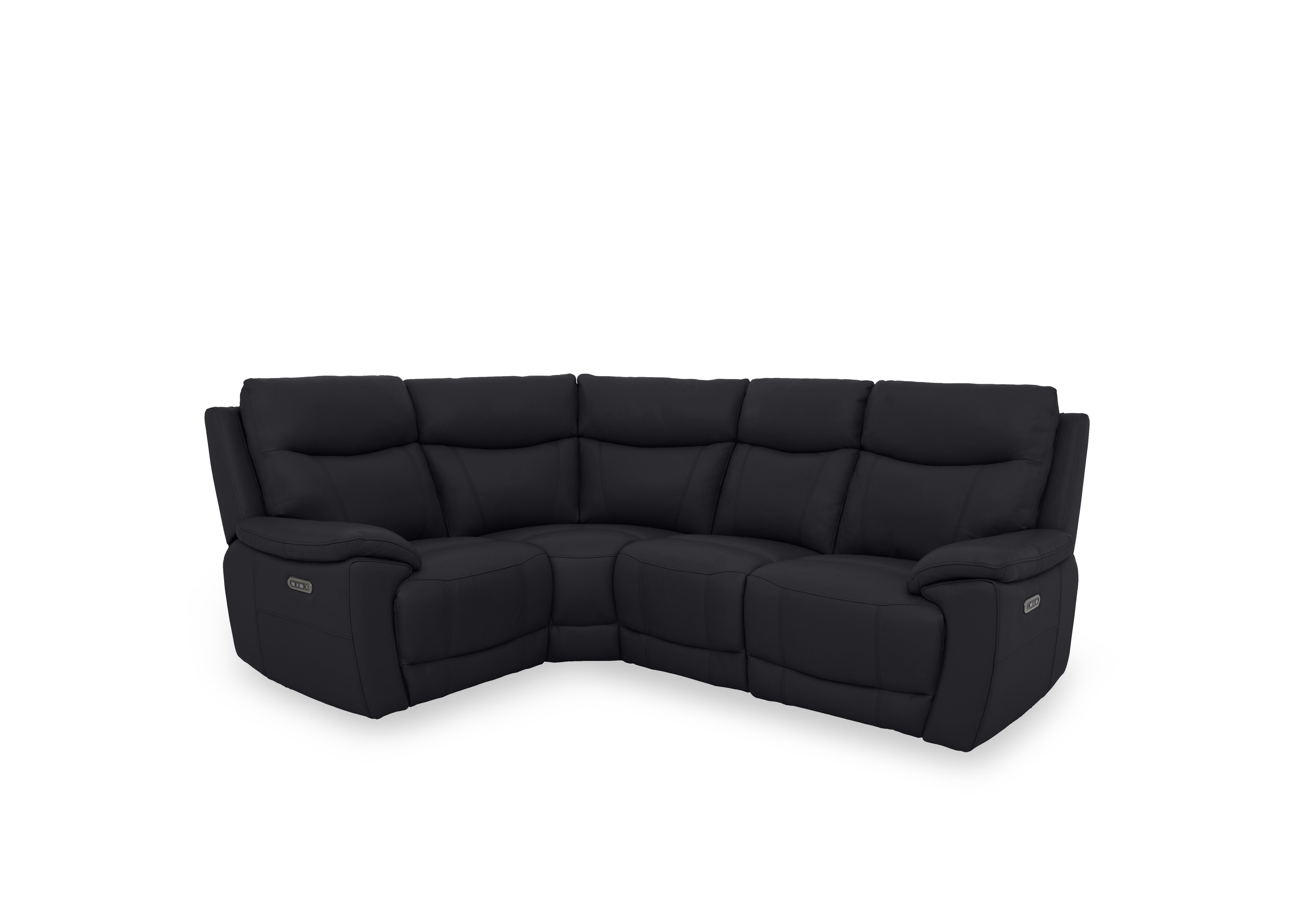 Sloane Leather Small Power Recliner Corner Sofa with Power Headrests in Cat-60/18 Lavender Grey on Furniture Village