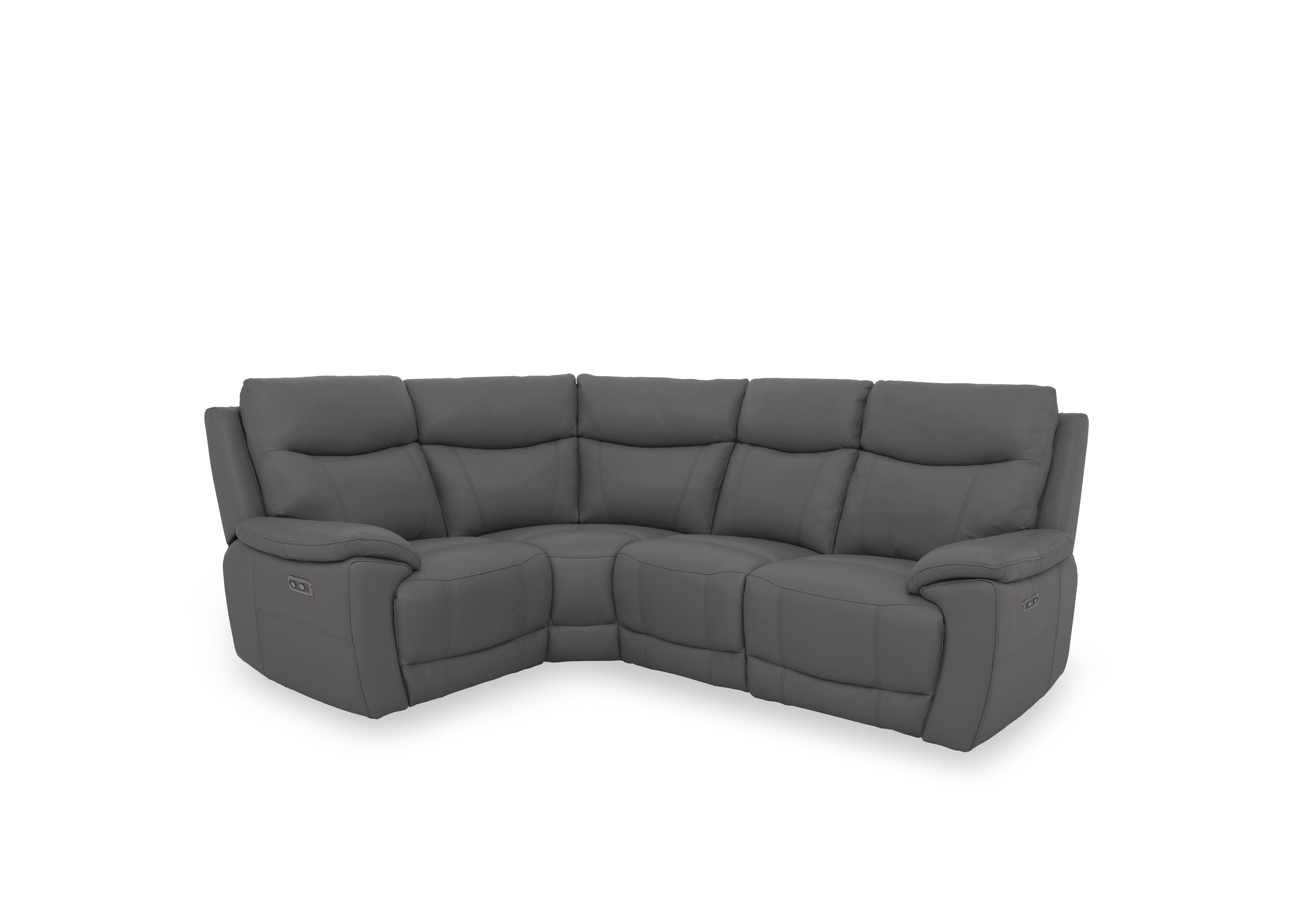 Sloane Leather Small Power Recliner Corner Sofa in Cat-40/15 Elephant on Furniture Village