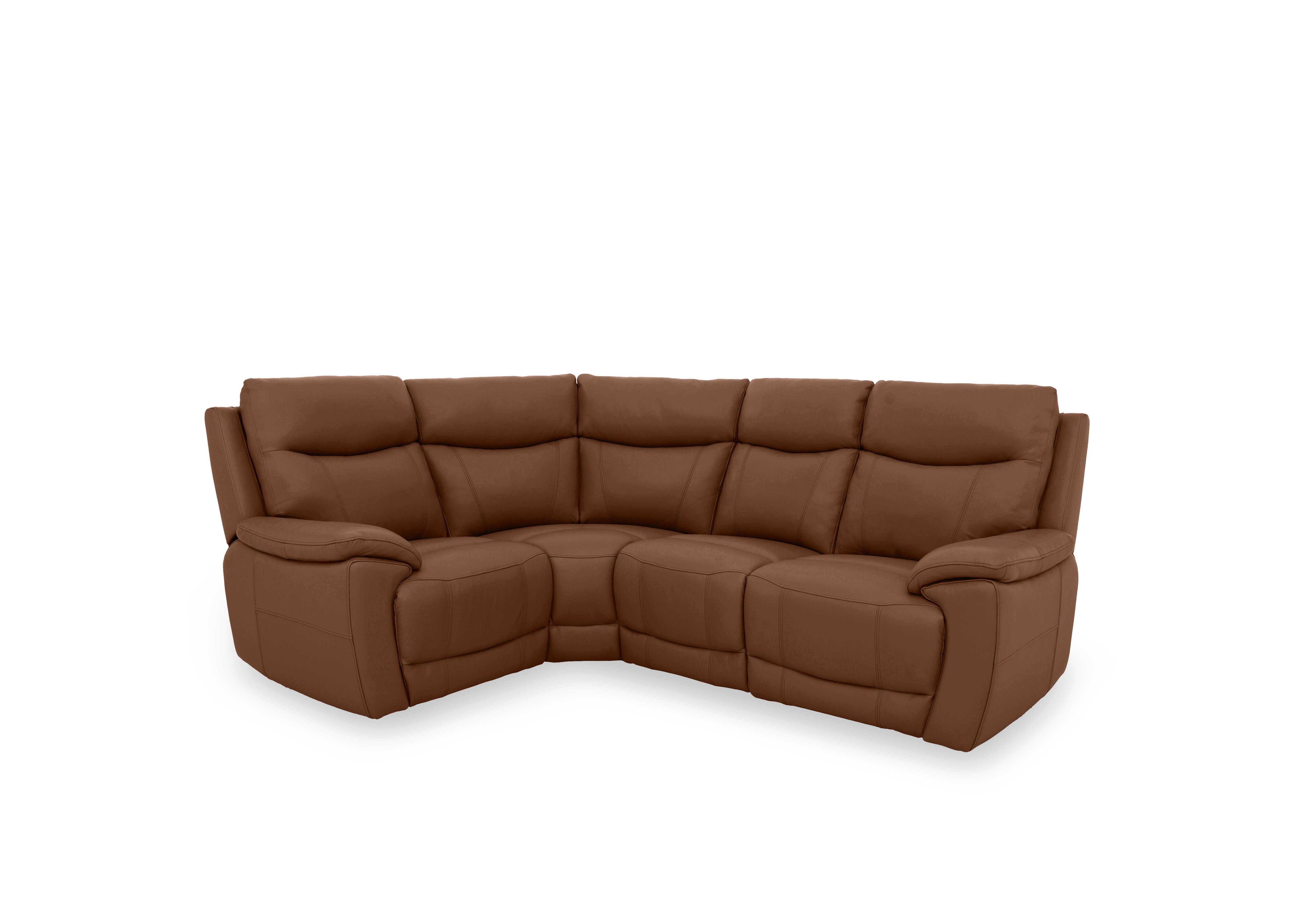 Sloane Leather Small Corner Sofa in Cat-60/07 Butterscotch on Furniture Village