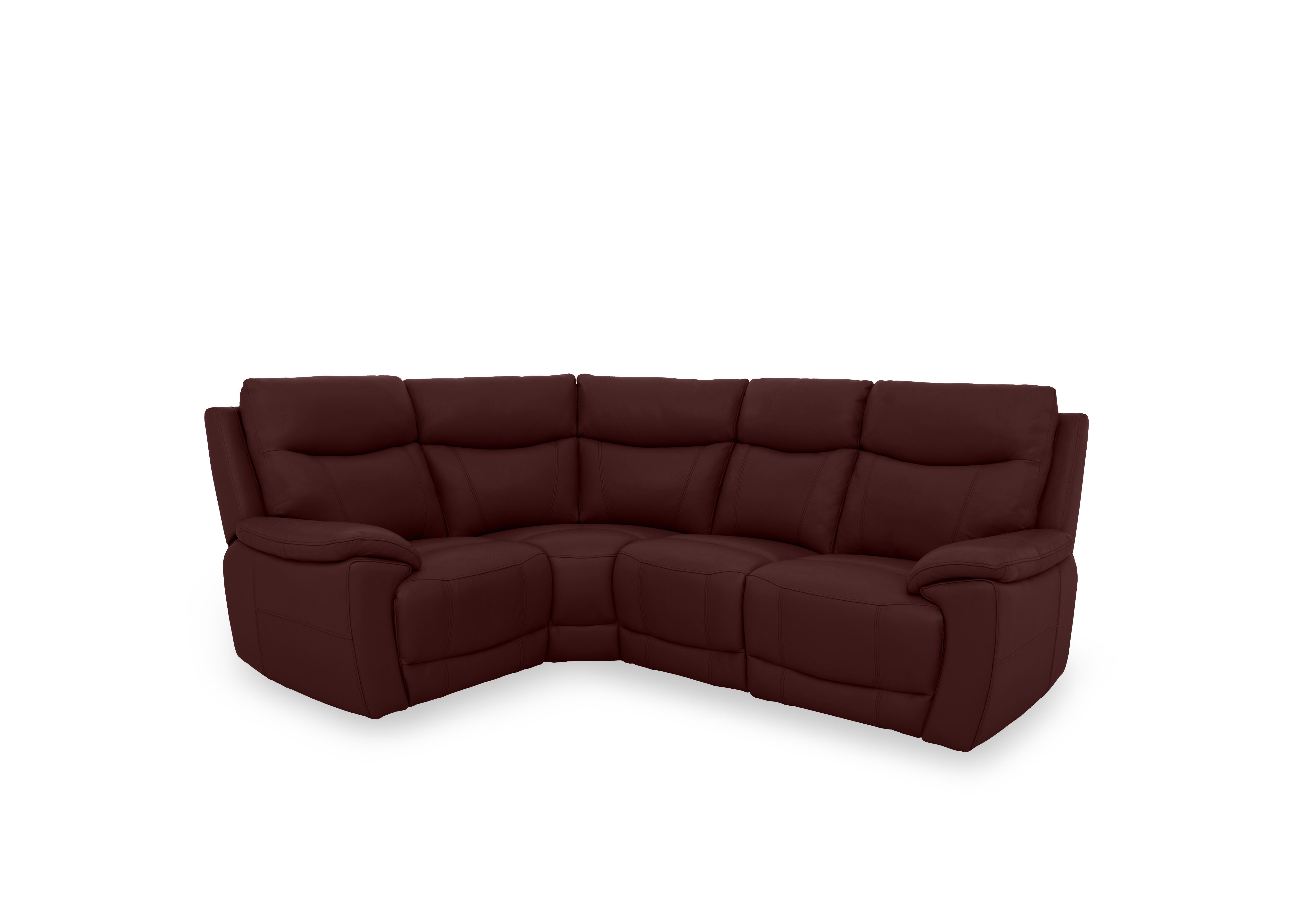 Sloane Leather Small Corner Sofa in Cat-60/15 Ruby on Furniture Village