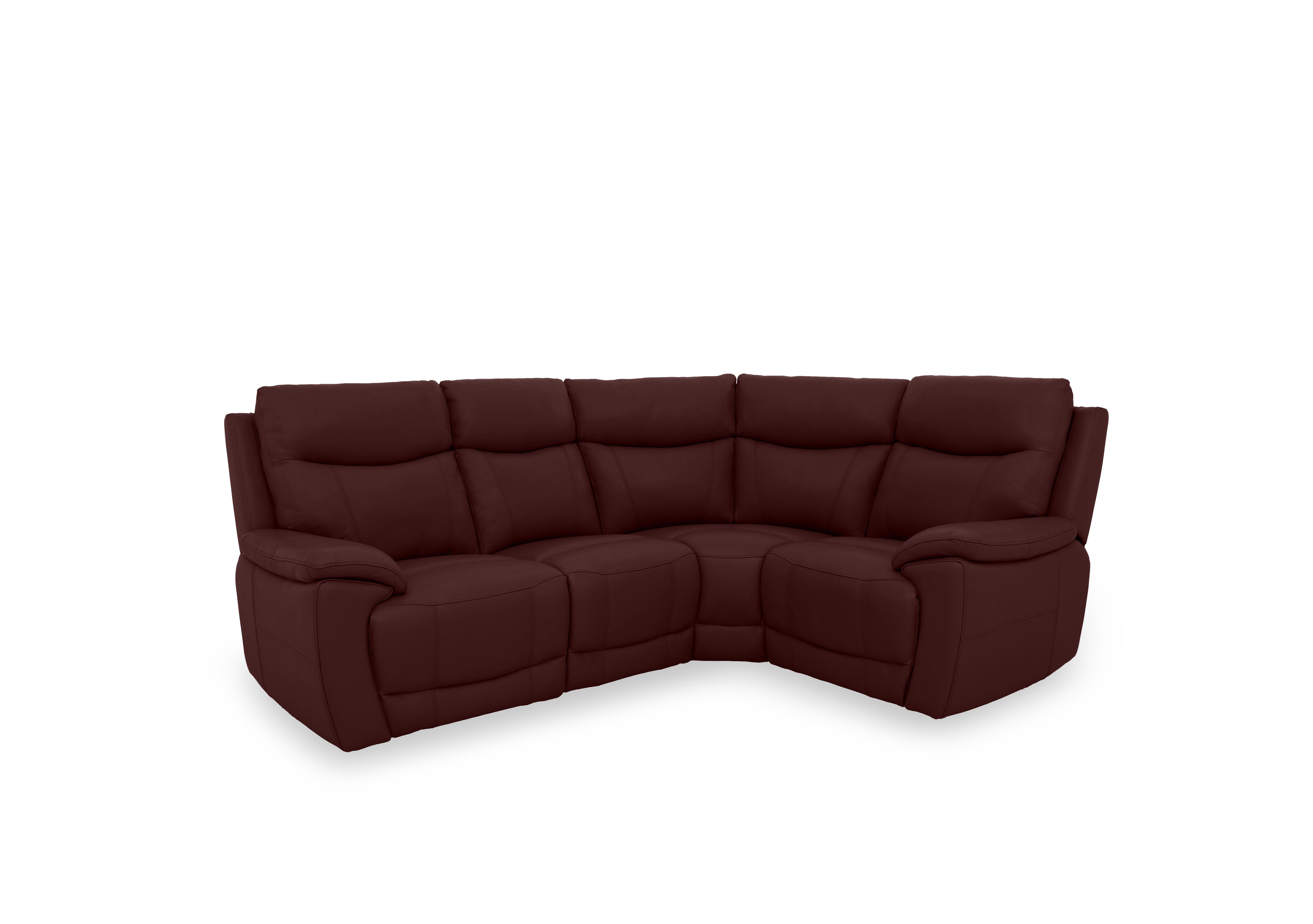 Sloane Leather Small Corner Sofa in Cat-60/15 Ruby on Furniture Village