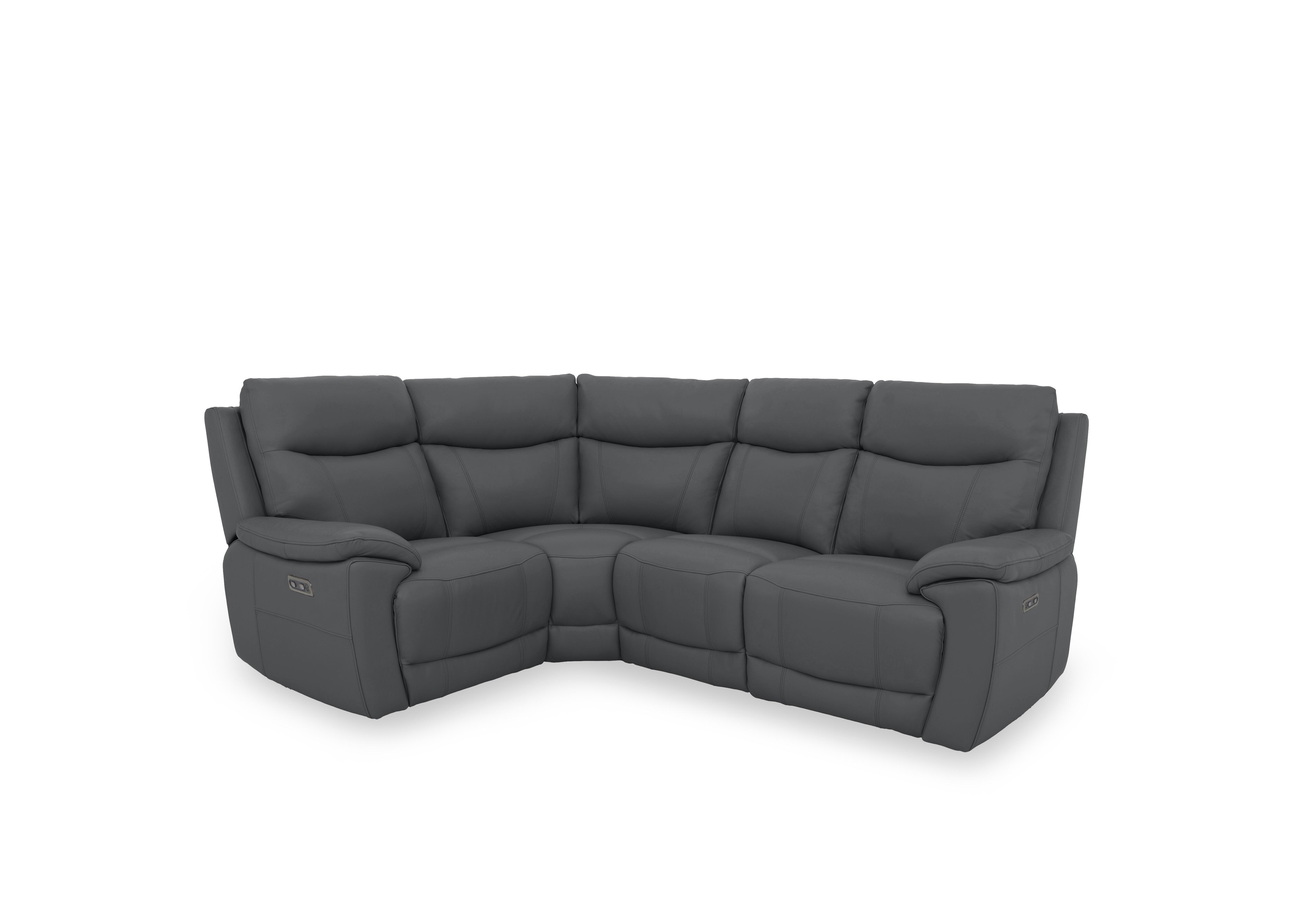 Sloane Leather Small Corner Sofa in Cat-60/33 Granite on Furniture Village
