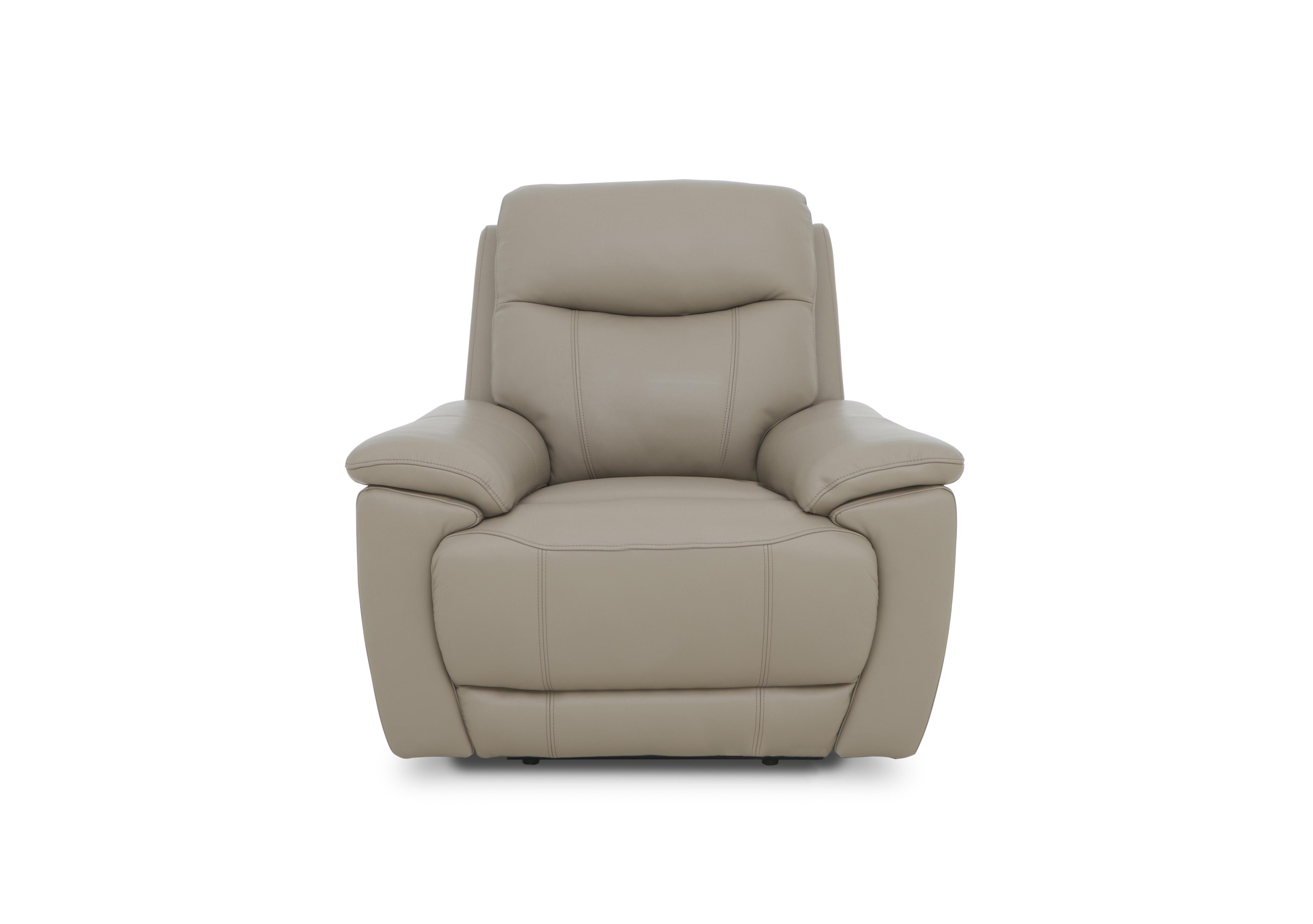 Sloane Leather Power Recliner Chair with Power Headrest in Cat-40/08 Oyster on Furniture Village