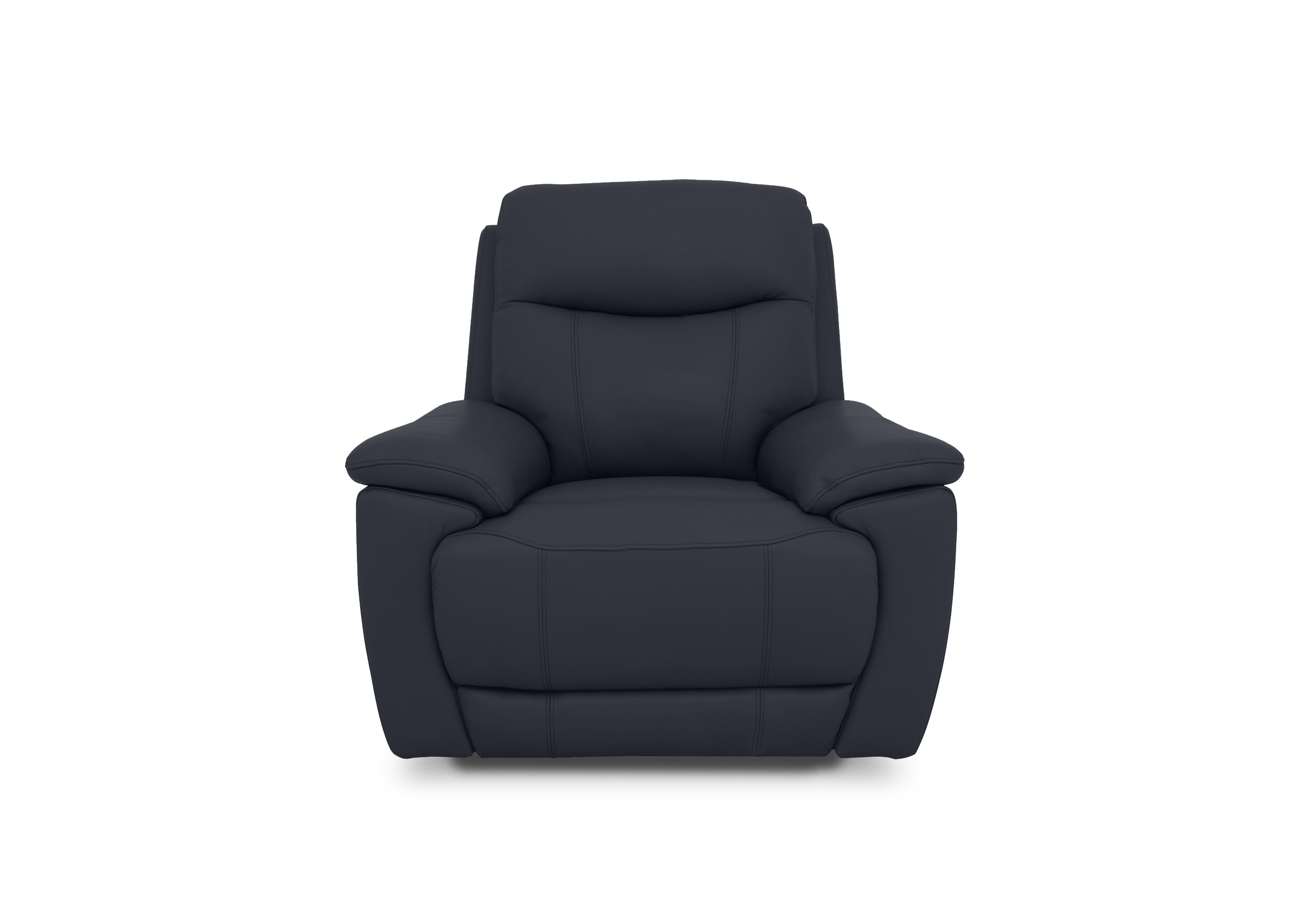 Sloane Leather Power Recliner Chair with Power Headrest in Cat-40/24 Navy on Furniture Village