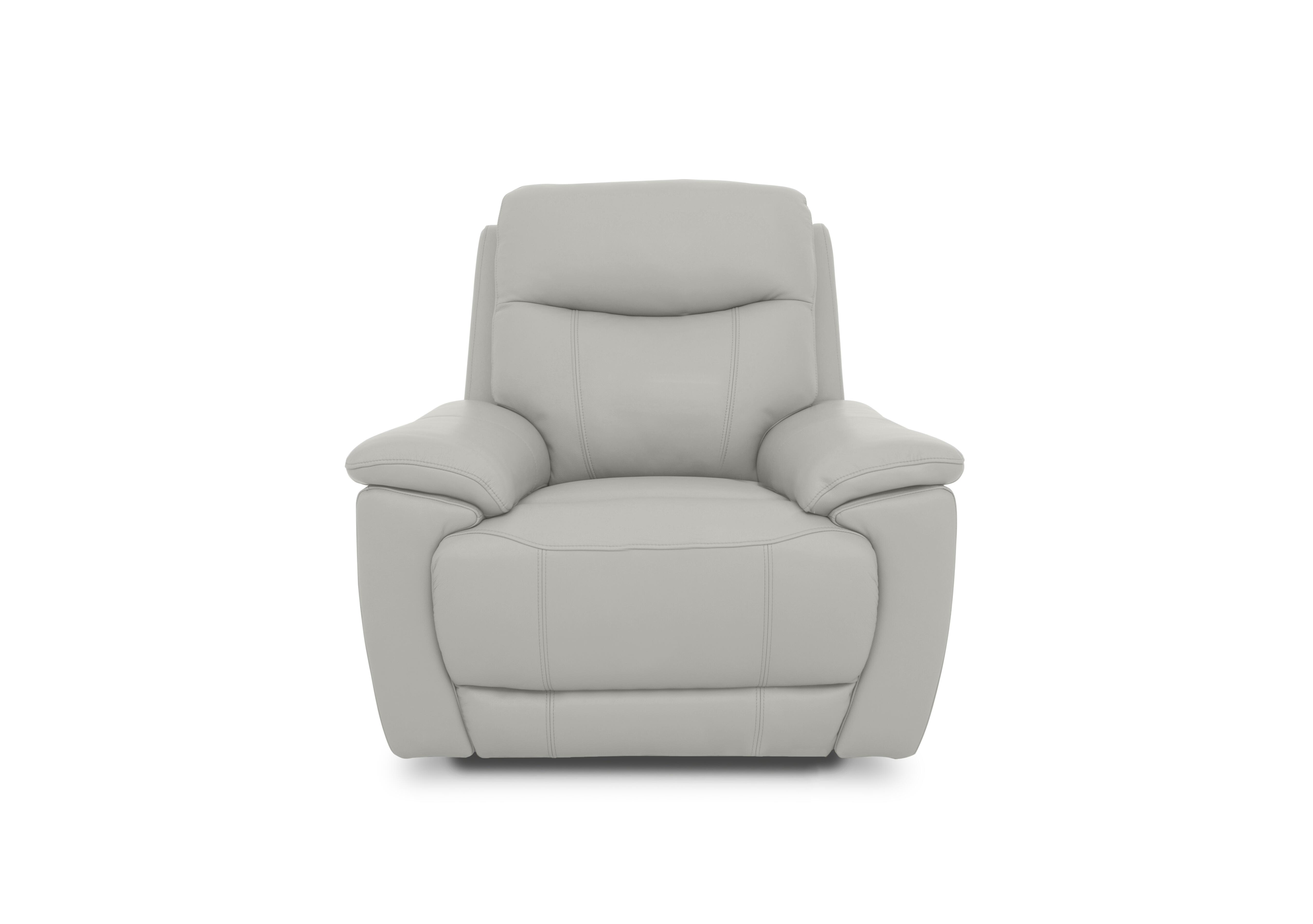 Sloane Leather Power Recliner Chair with Power Headrest in Cat-40/27 Light Grey on Furniture Village