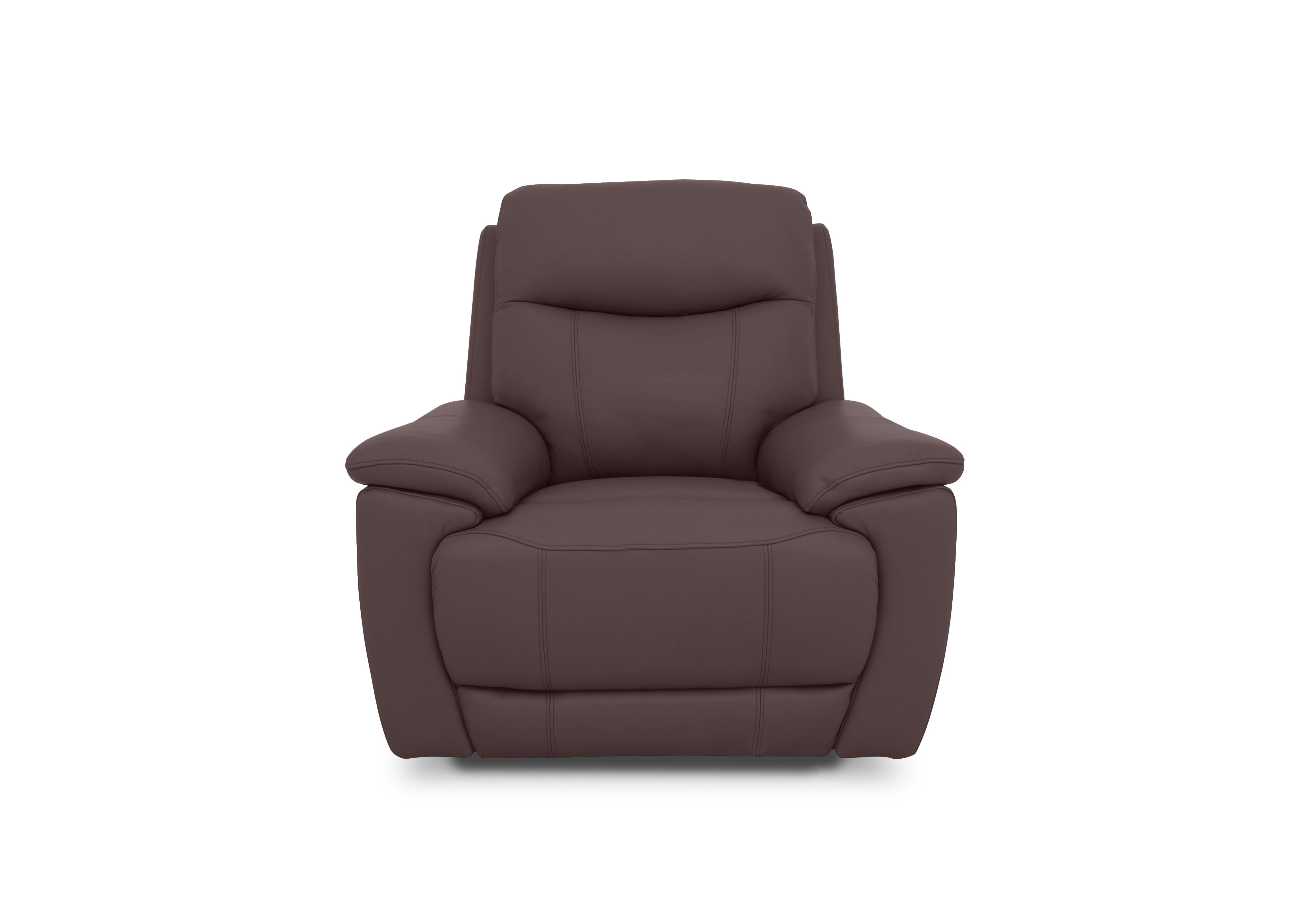 Sloane Leather Power Recliner Chair with Power Headrest in Cat-40/30 Mulberry on Furniture Village