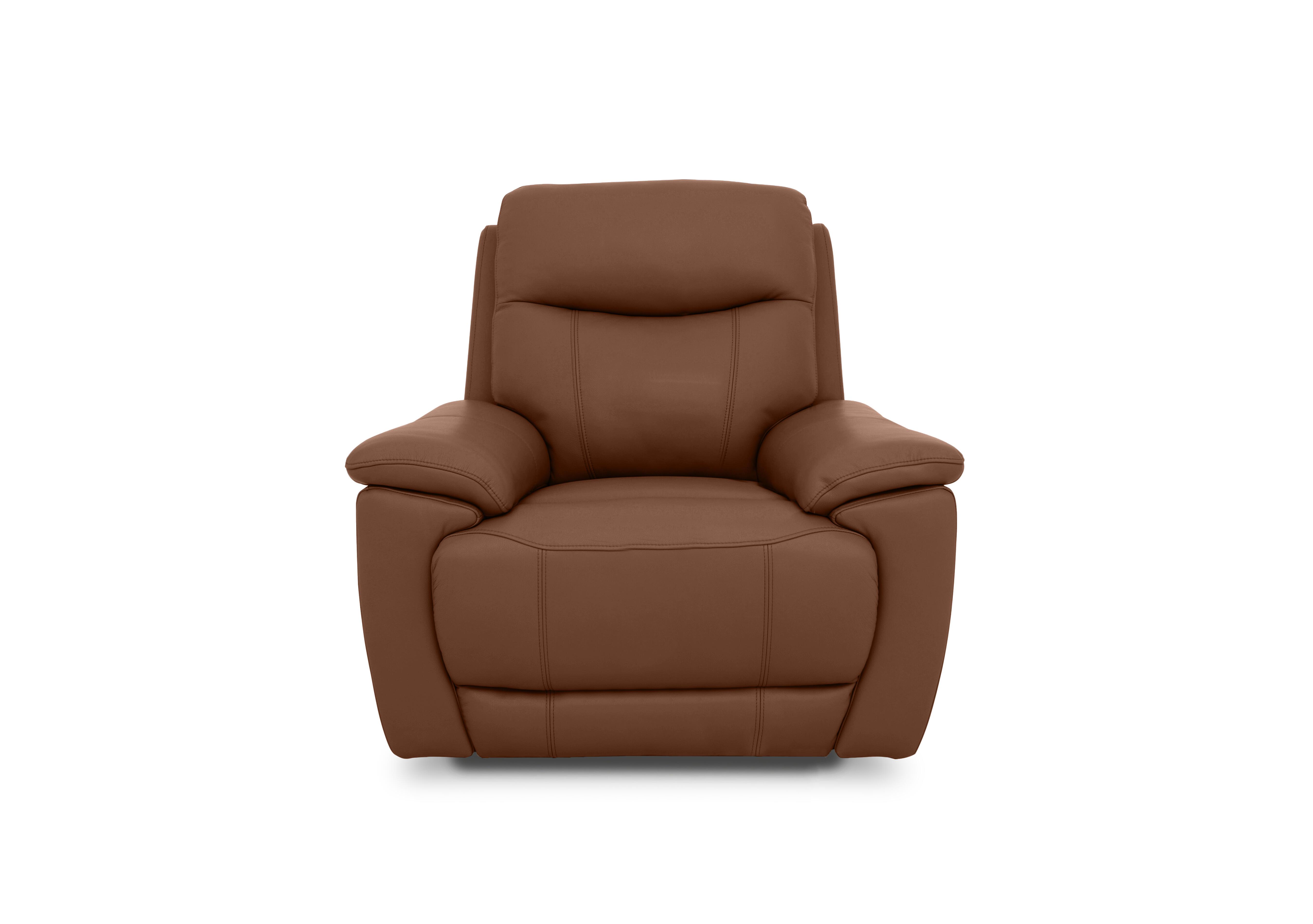Sloane Leather Power Recliner Chair with Power Headrest in Cat-60/07 Butterscotch on Furniture Village