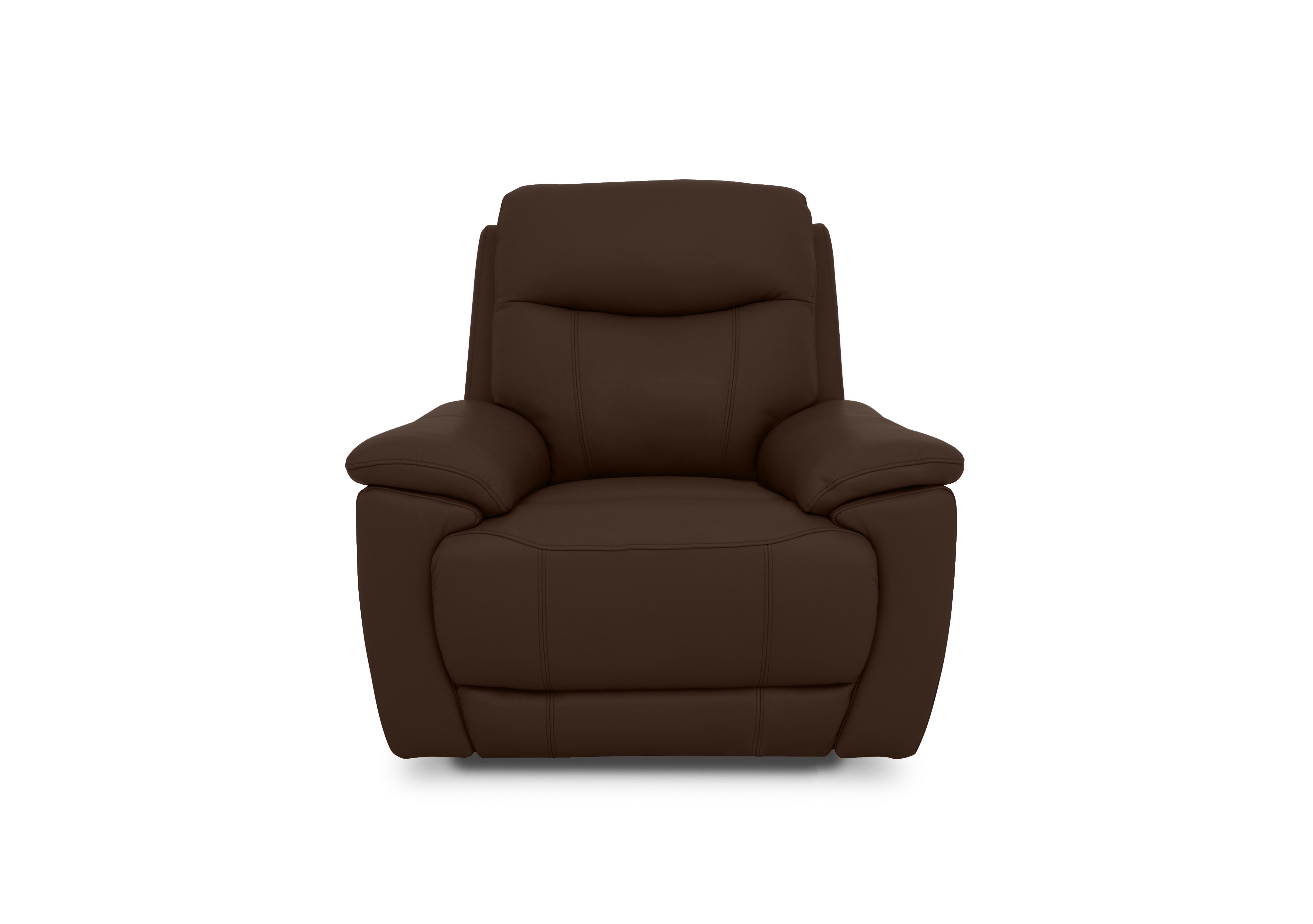 Sloane Leather Power Recliner Chair with Power Headrest in Cat-60/08 Chocolate on Furniture Village