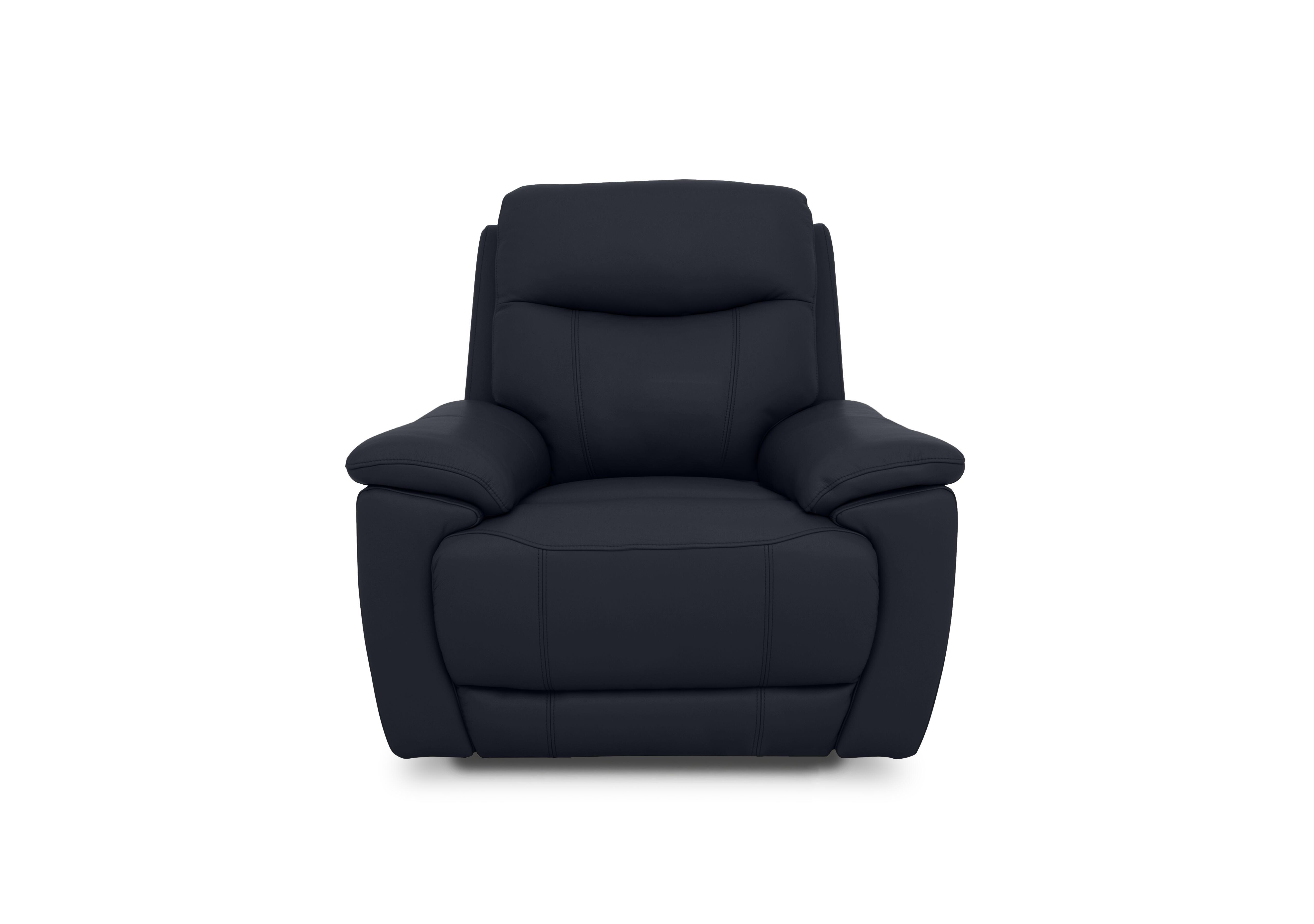 Sloane Leather Power Recliner Chair with Power Headrest in Cat-60/24 Navy on Furniture Village