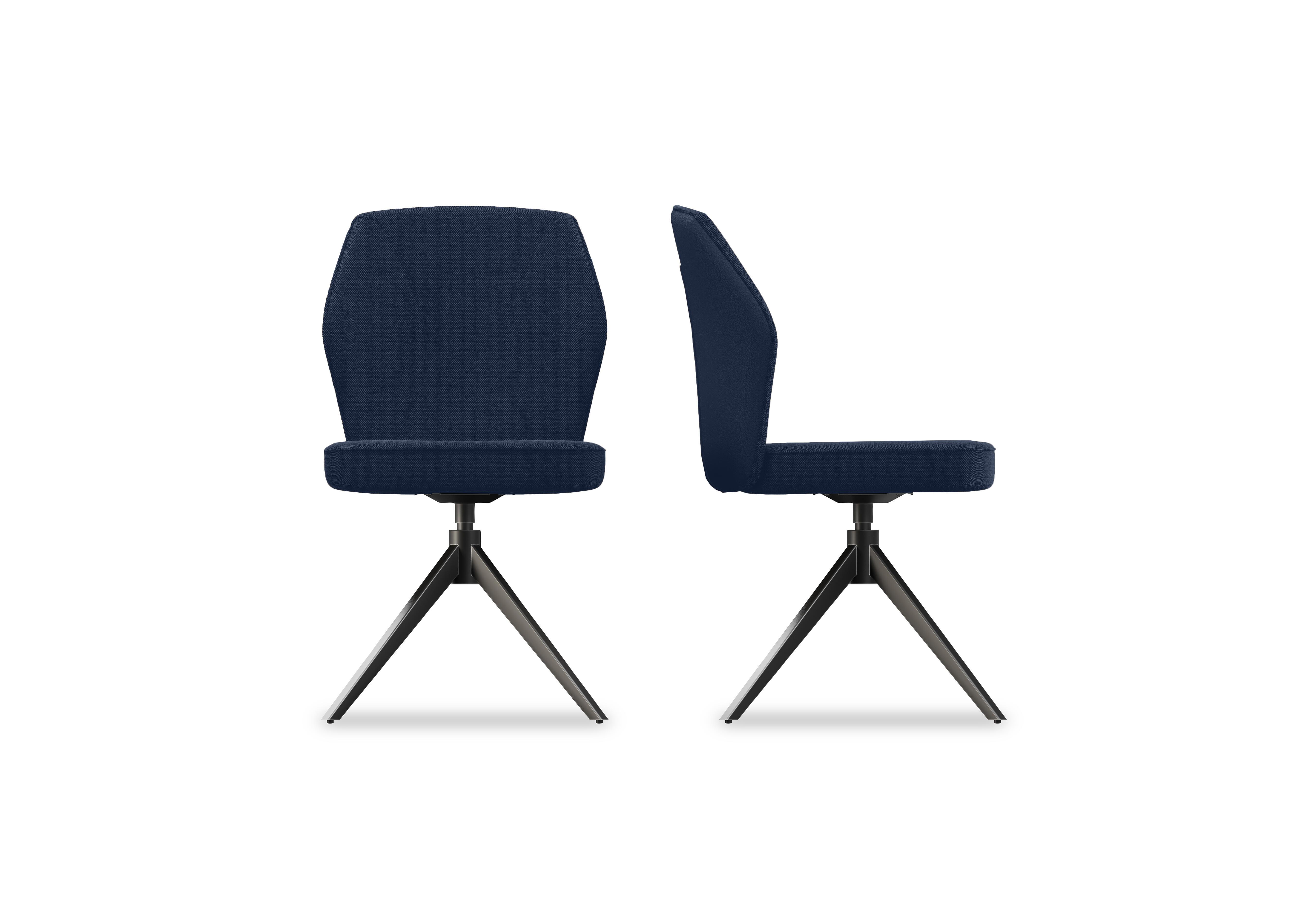 Julio Pair of Swivel Dining Chairs in Bm2 Navy Blue on Furniture Village