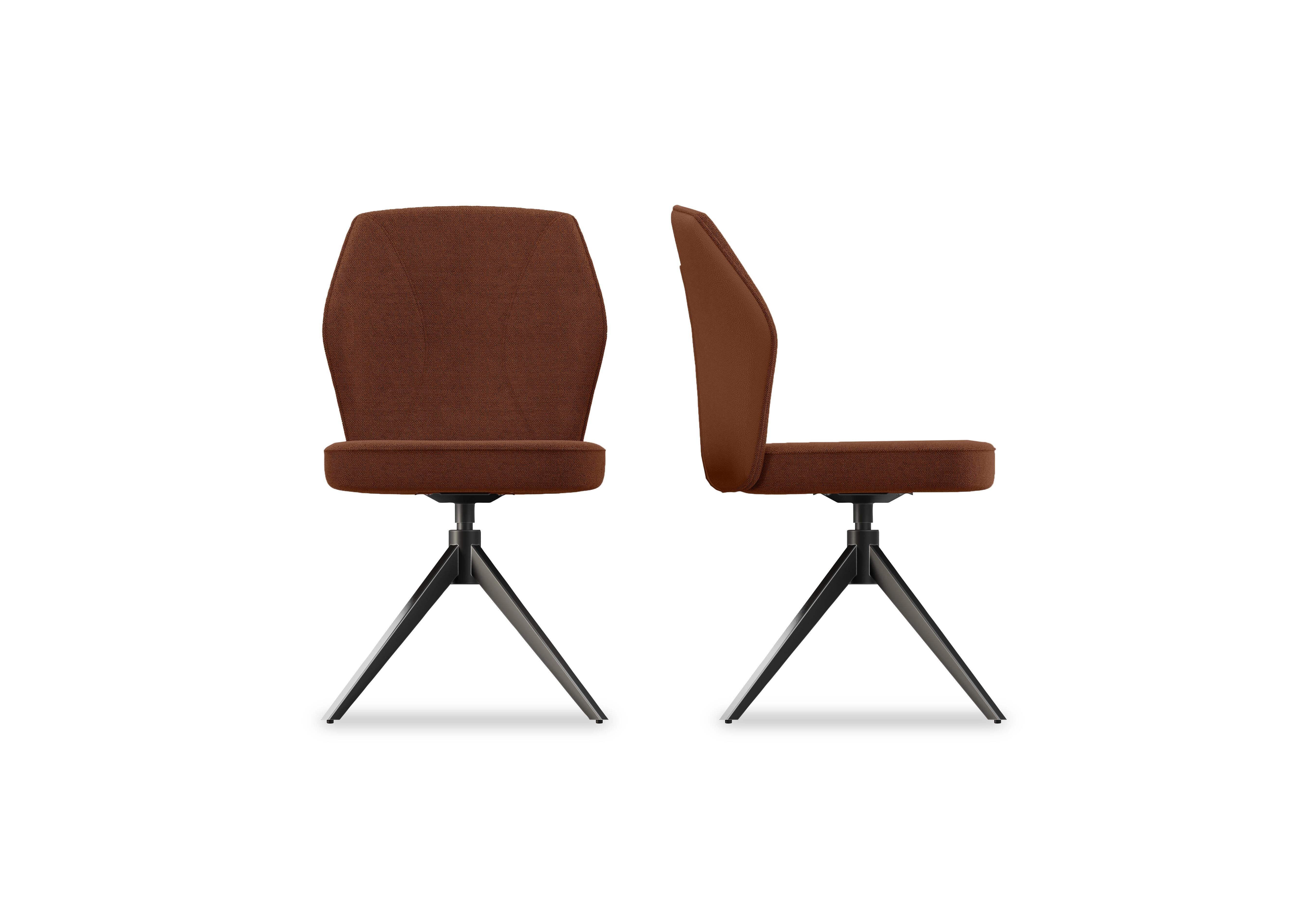 Julio Pair of Swivel Dining Chairs in Te2 Terracotta on Furniture Village